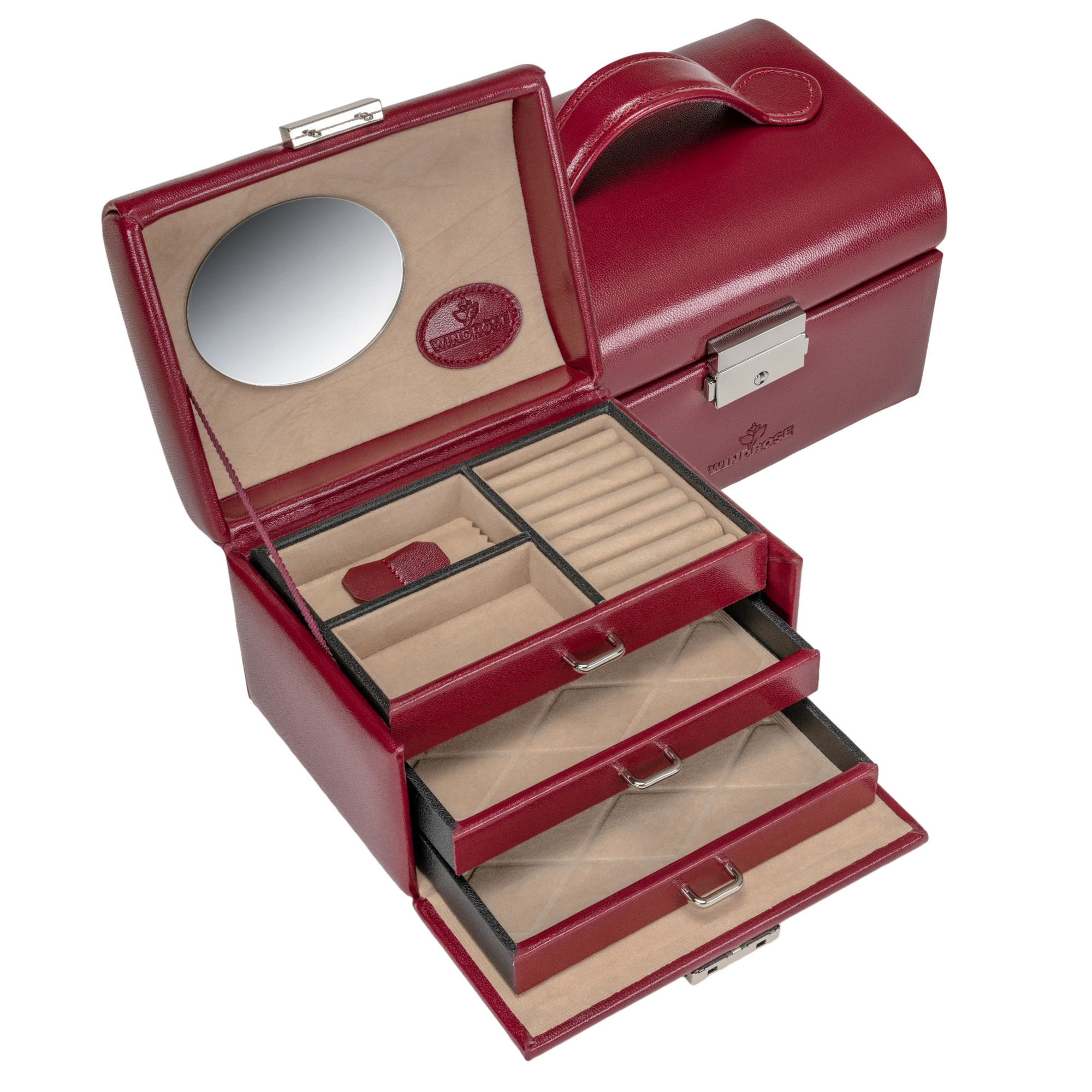 small jewelry case Merino / red
