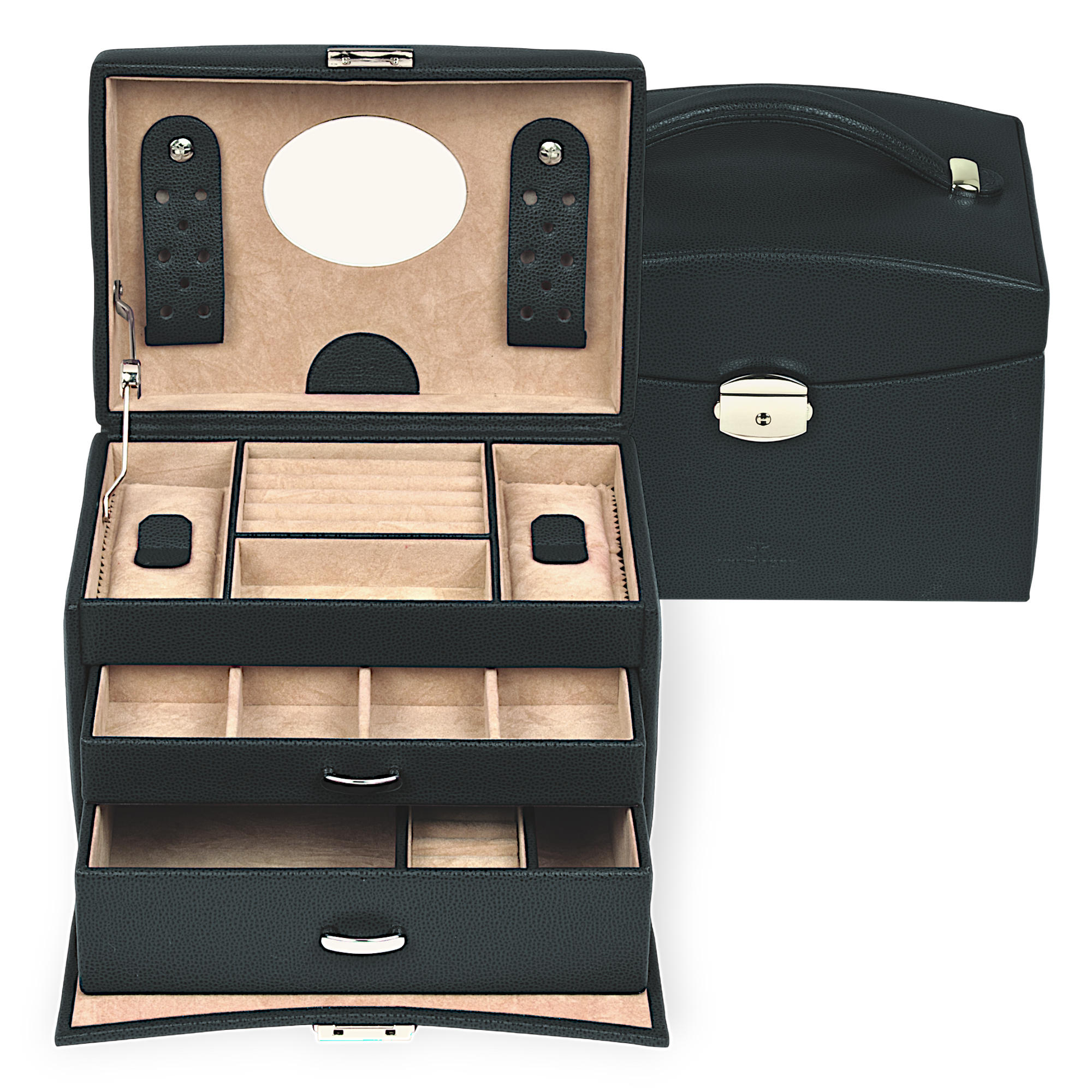 Schmuckkoffer Beluga / schwarz (Leder)