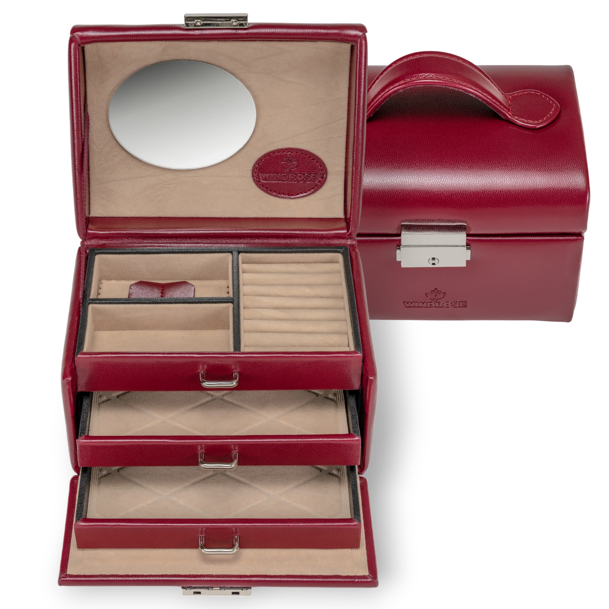 small jewelry case Merino / red