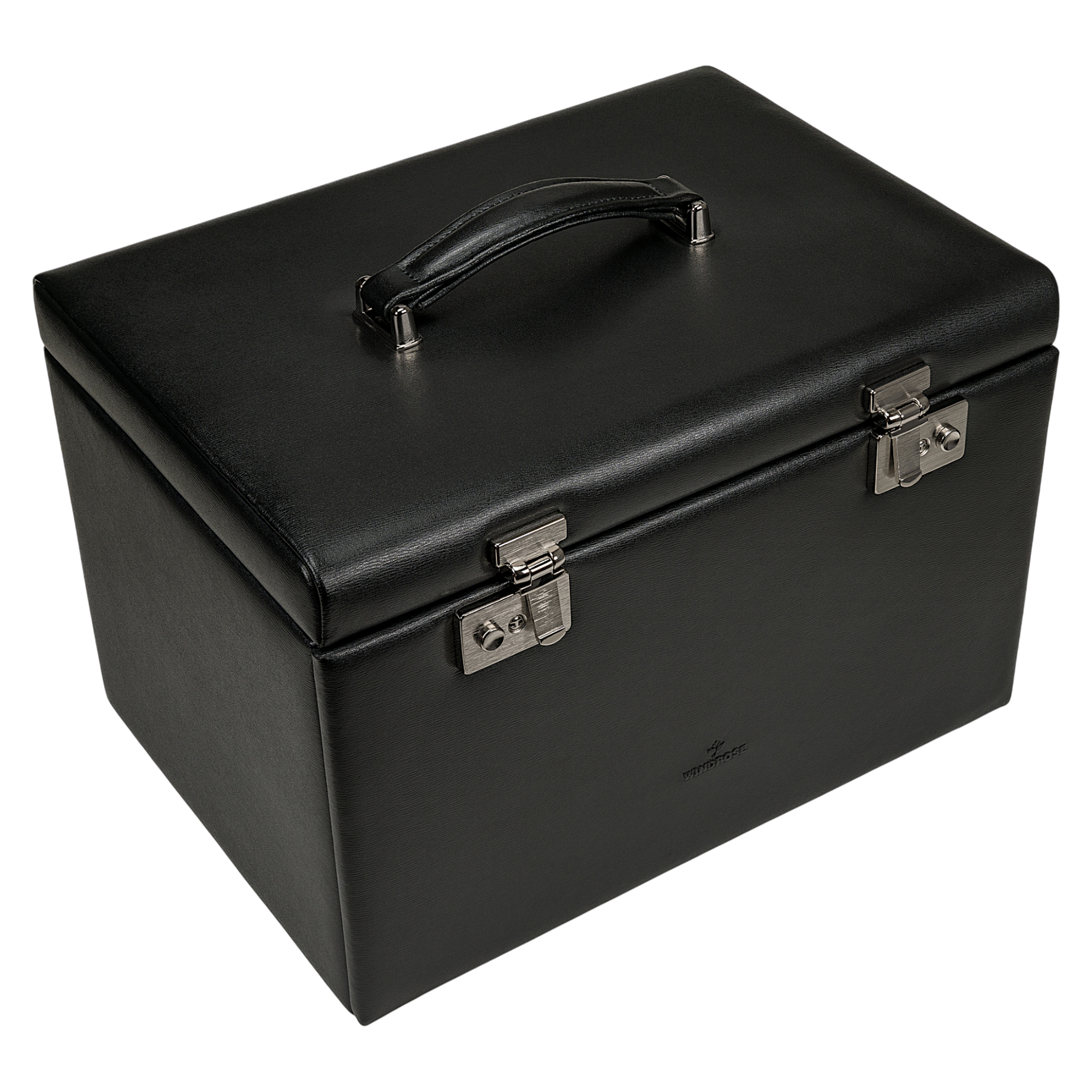 Coffret à bijoux/montres avec insert (utilisable comme étui séparé) Ambiance / noir (cuir)