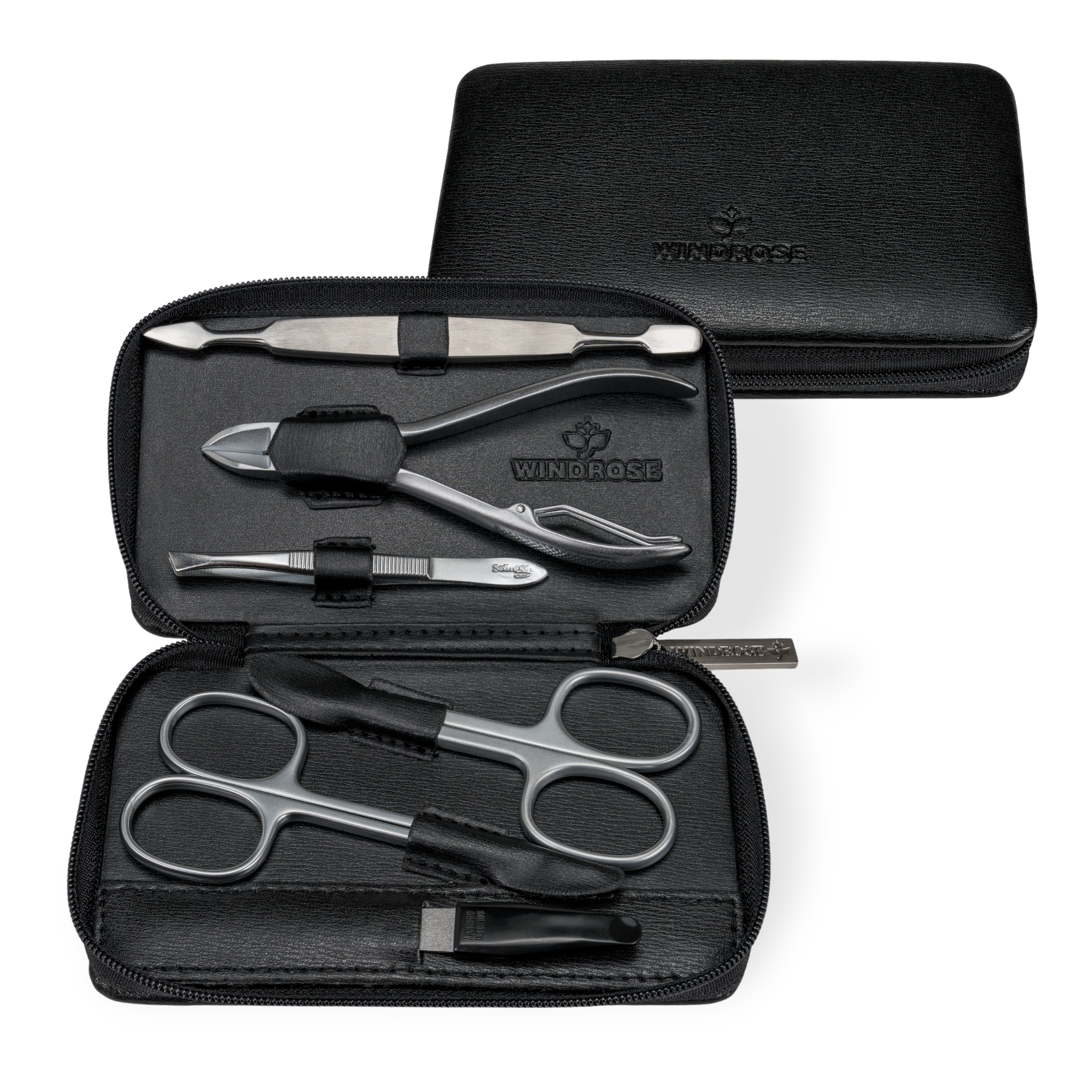 6-piece manicure case Ambiance / black (leather) – Windrose