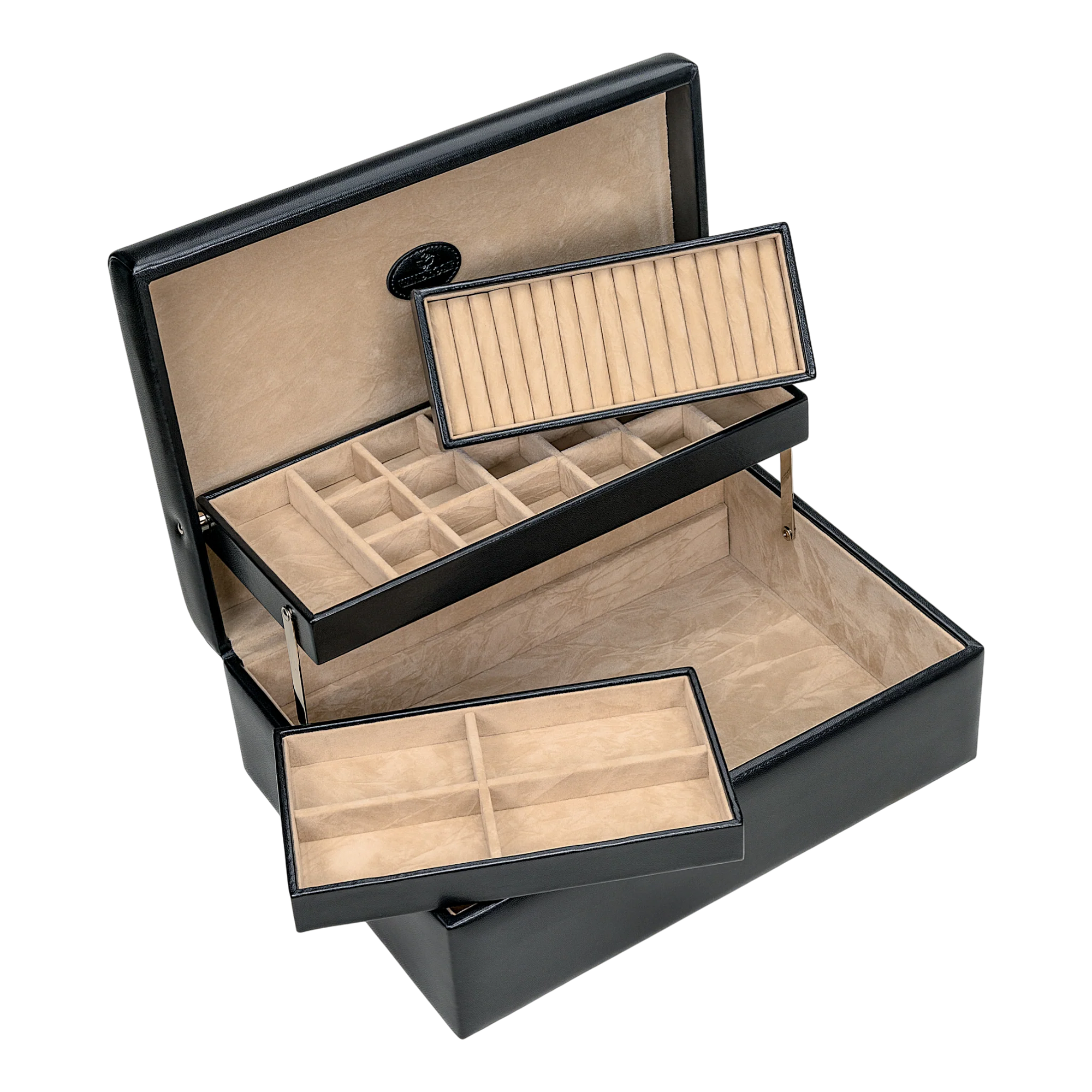 Charm box with 2 removable inserts Merino / black