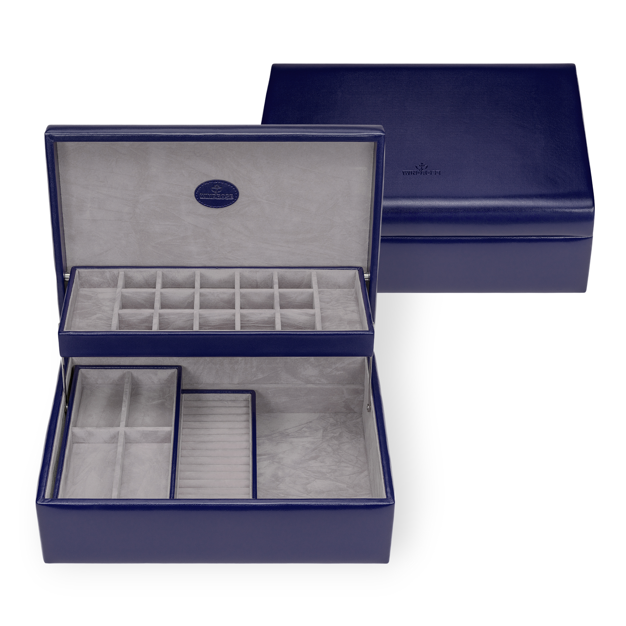 Charm box with 2 removable inserts Merino Moda / dark blue