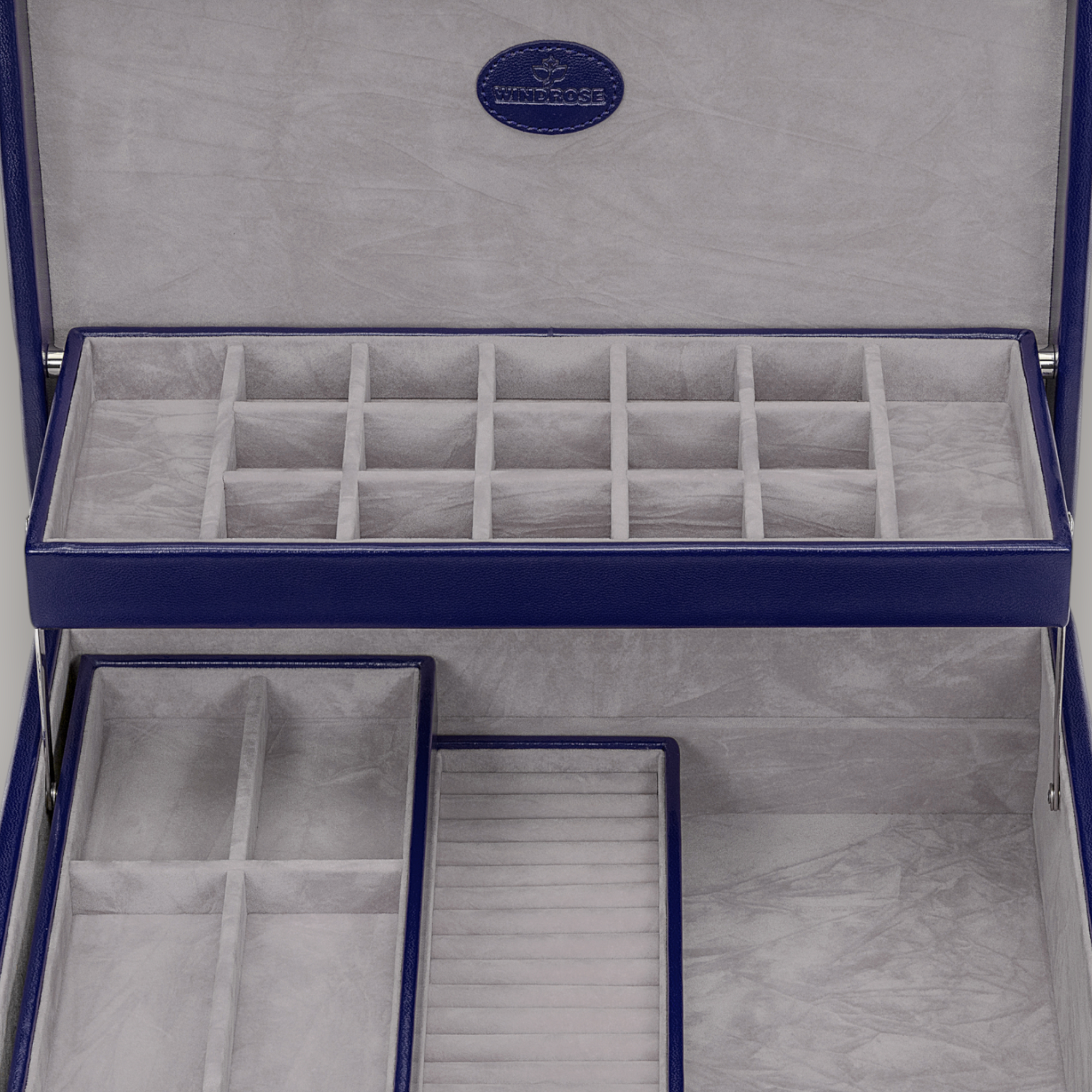 Charm box with 2 removable inserts Merino Moda / dark blue