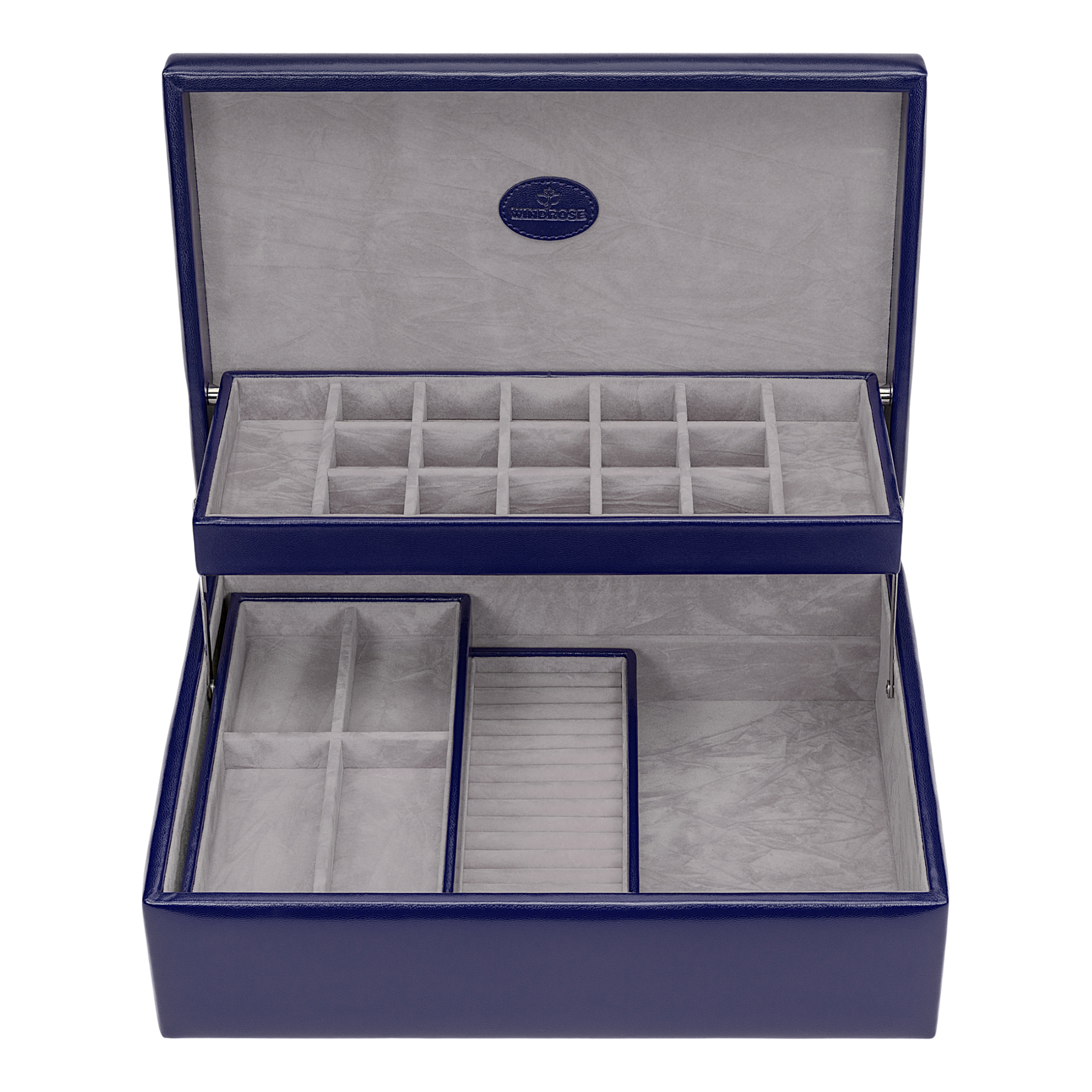 Charm box with 2 removable inserts Merino Moda / dark blue