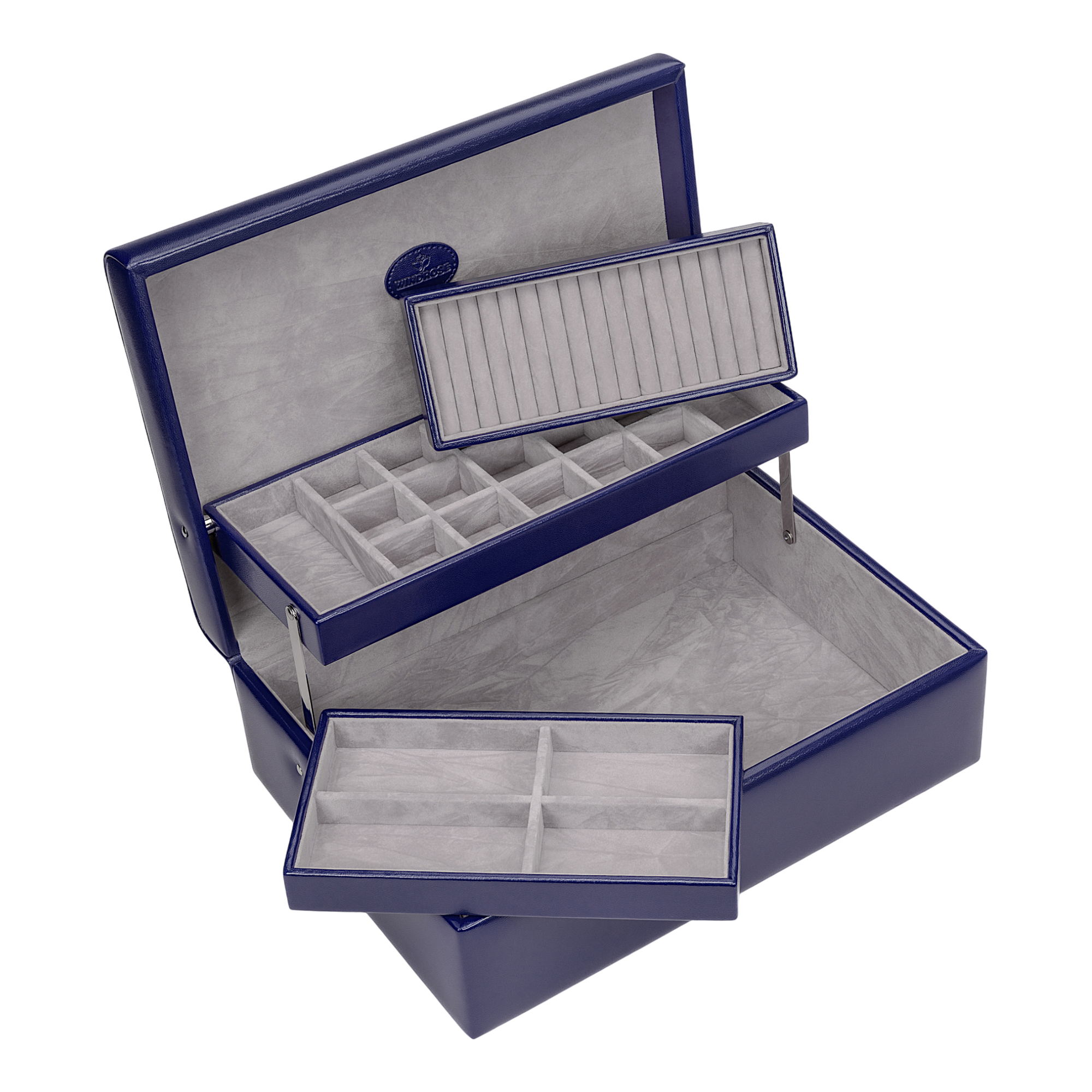 Charm box with 2 removable inserts Merino Moda / dark blue