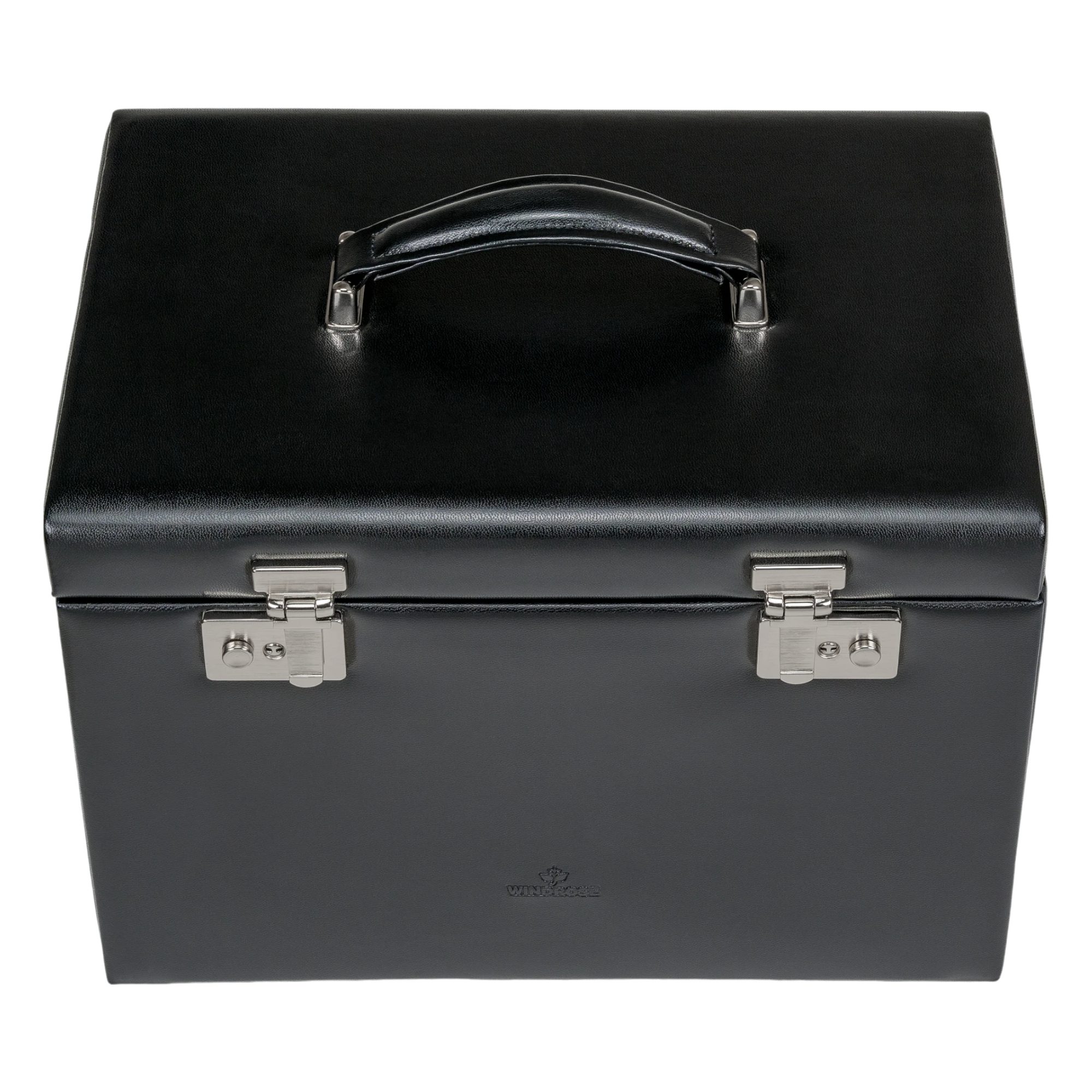 Jewelry/watch case with inlaid jewelry pouch Merino / black