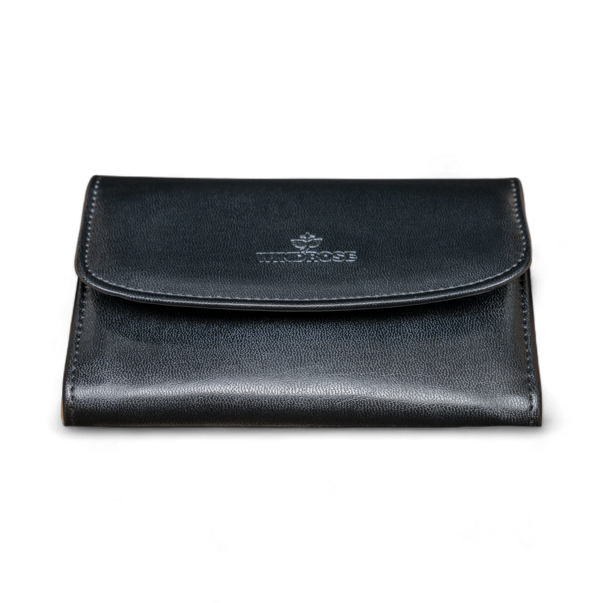 Jewelry/watch case with inlaid jewelry pouch Merino / black
