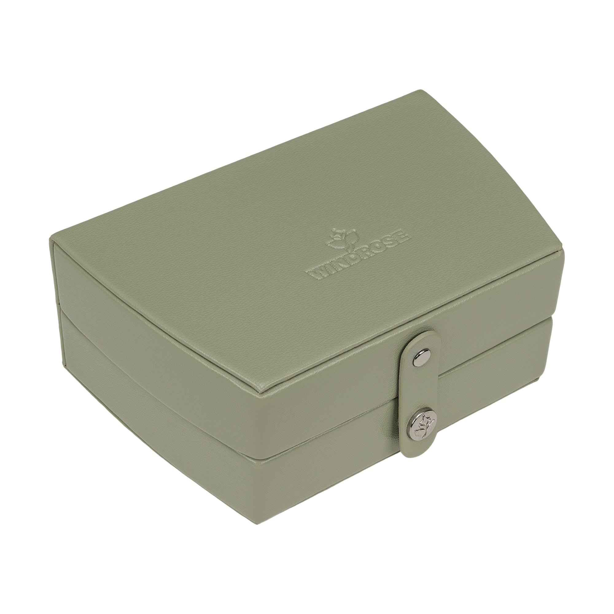 Automatic jewelry case with travel insert Merino Moda / sage