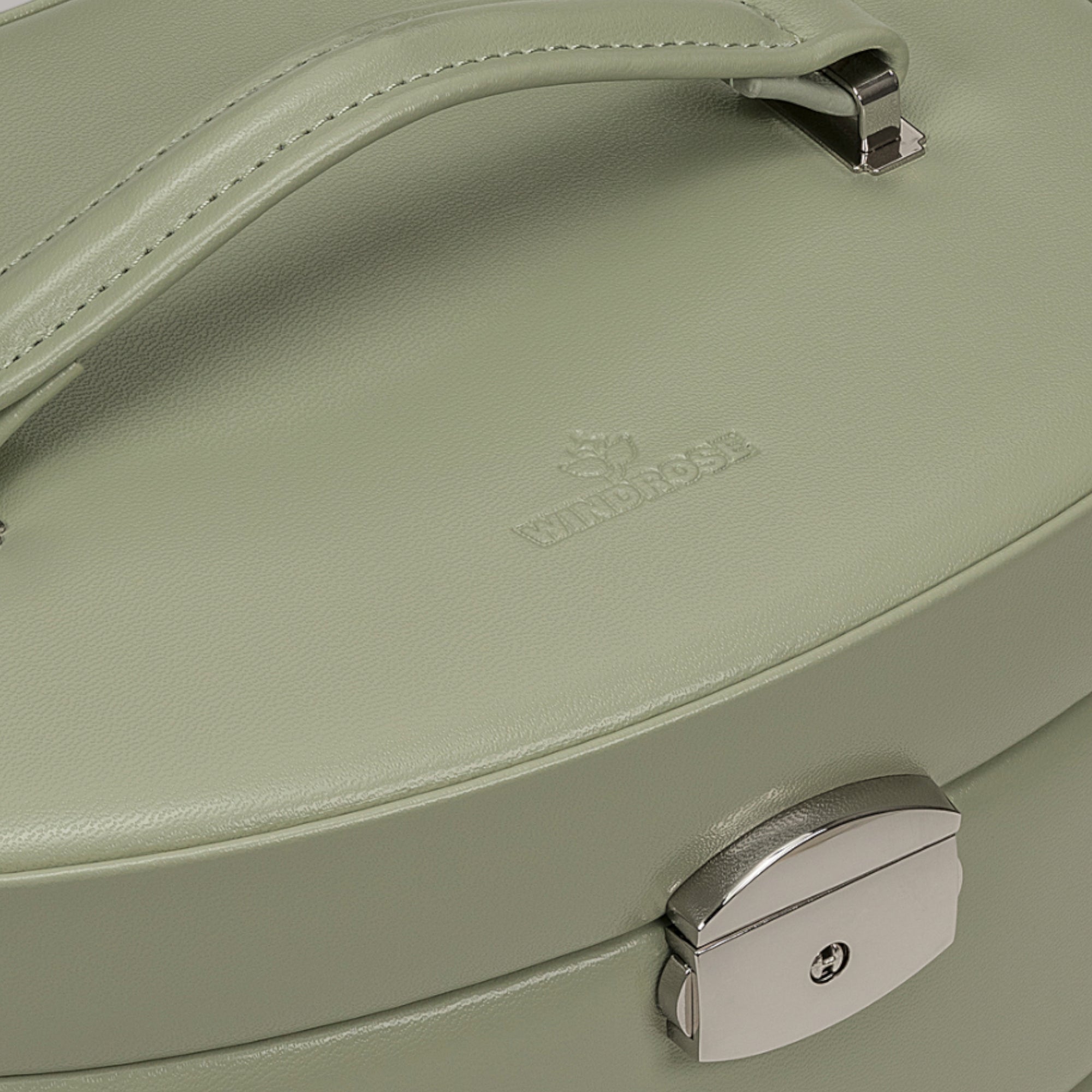 Automatic jewelry case with travel insert Merino Moda / sage
