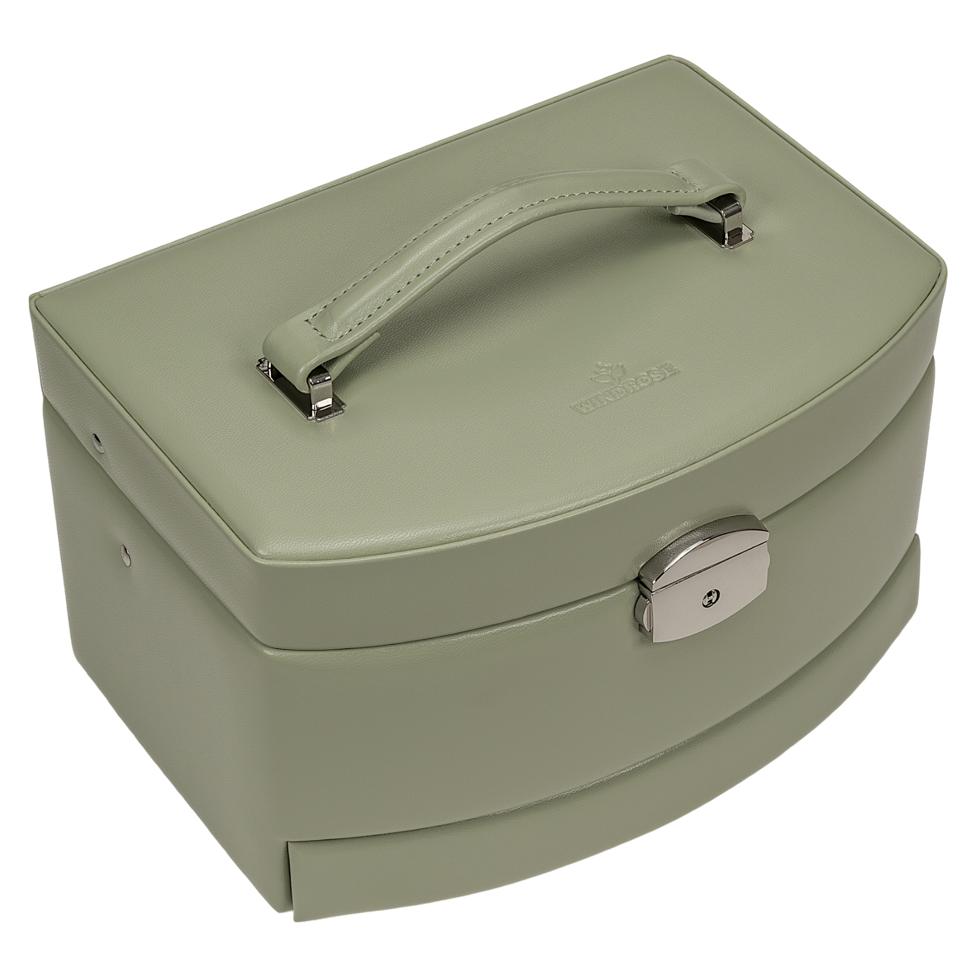 Automatic jewelry case with travel insert Merino Moda / sage