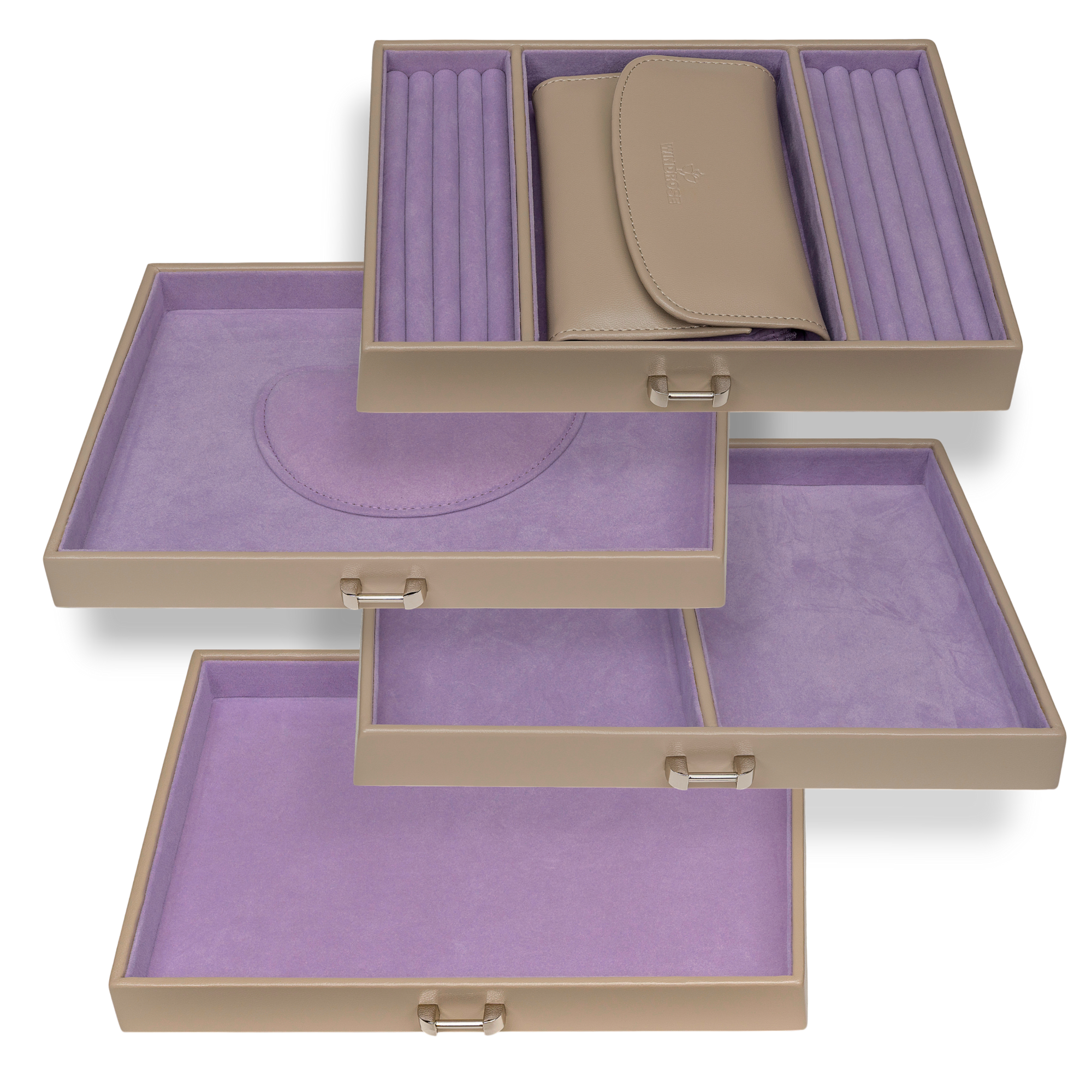 Schmuckkoffer mit integrierter Schmucktasche Merino Moda / beige