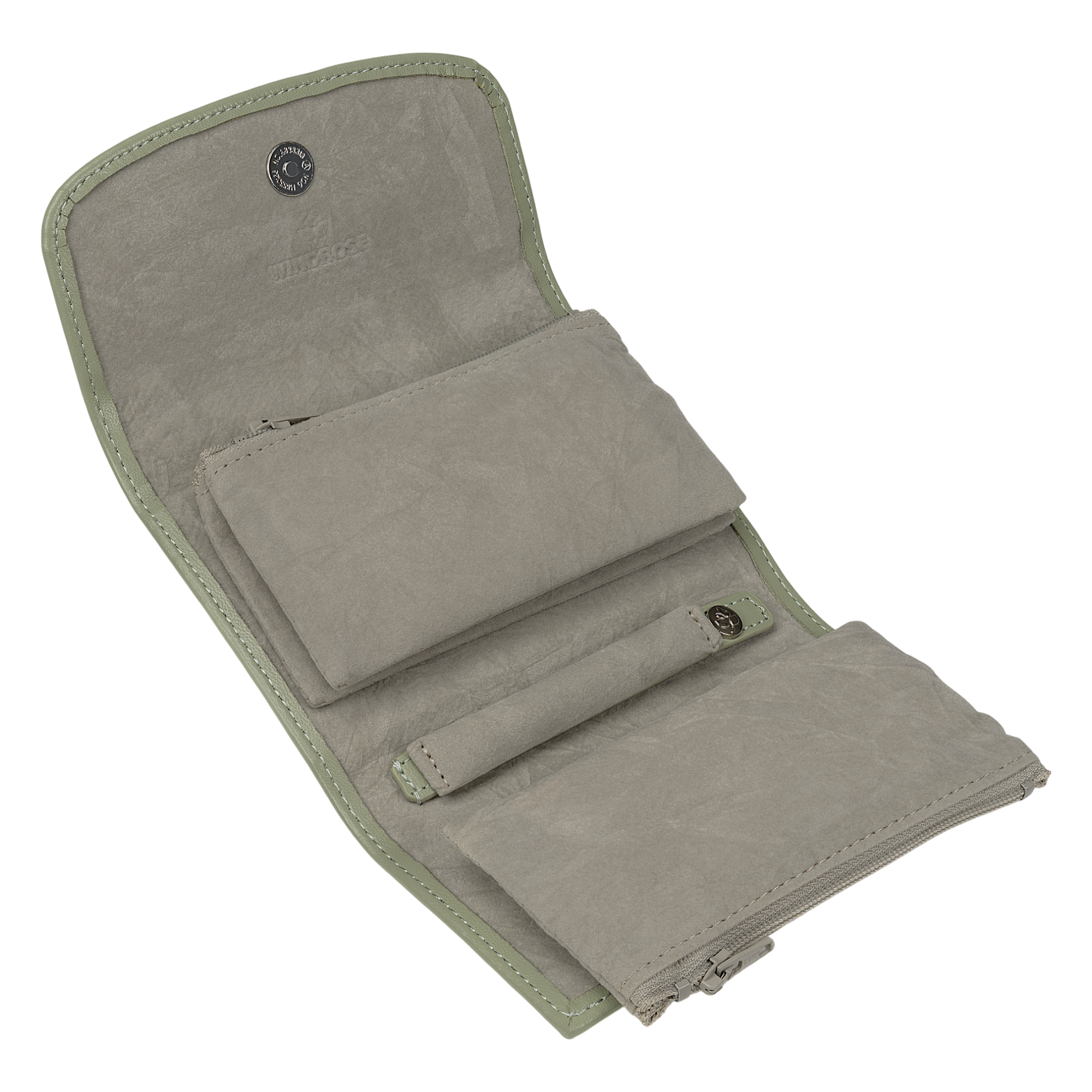 Jewelry case with integrated jewelry bag Merino Moda / sage