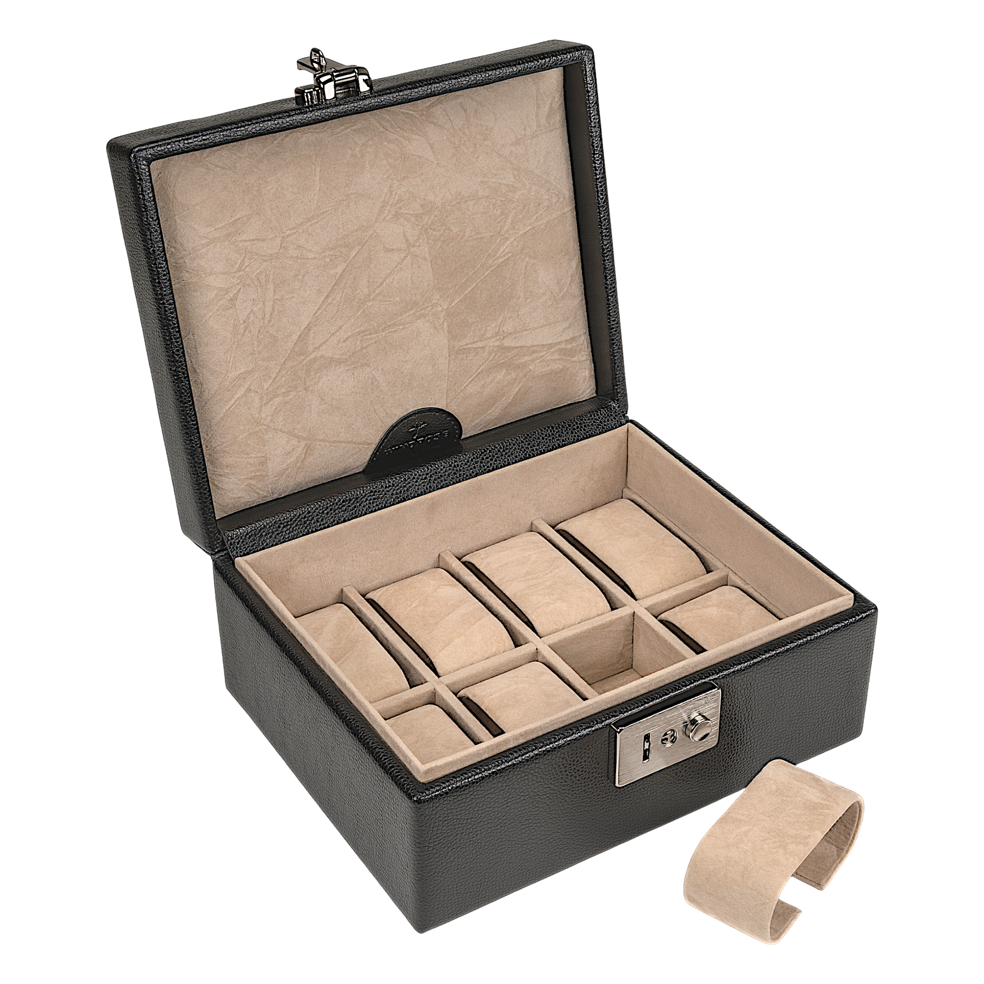 Uhrenkassette Beluga / schwarz (Leder)