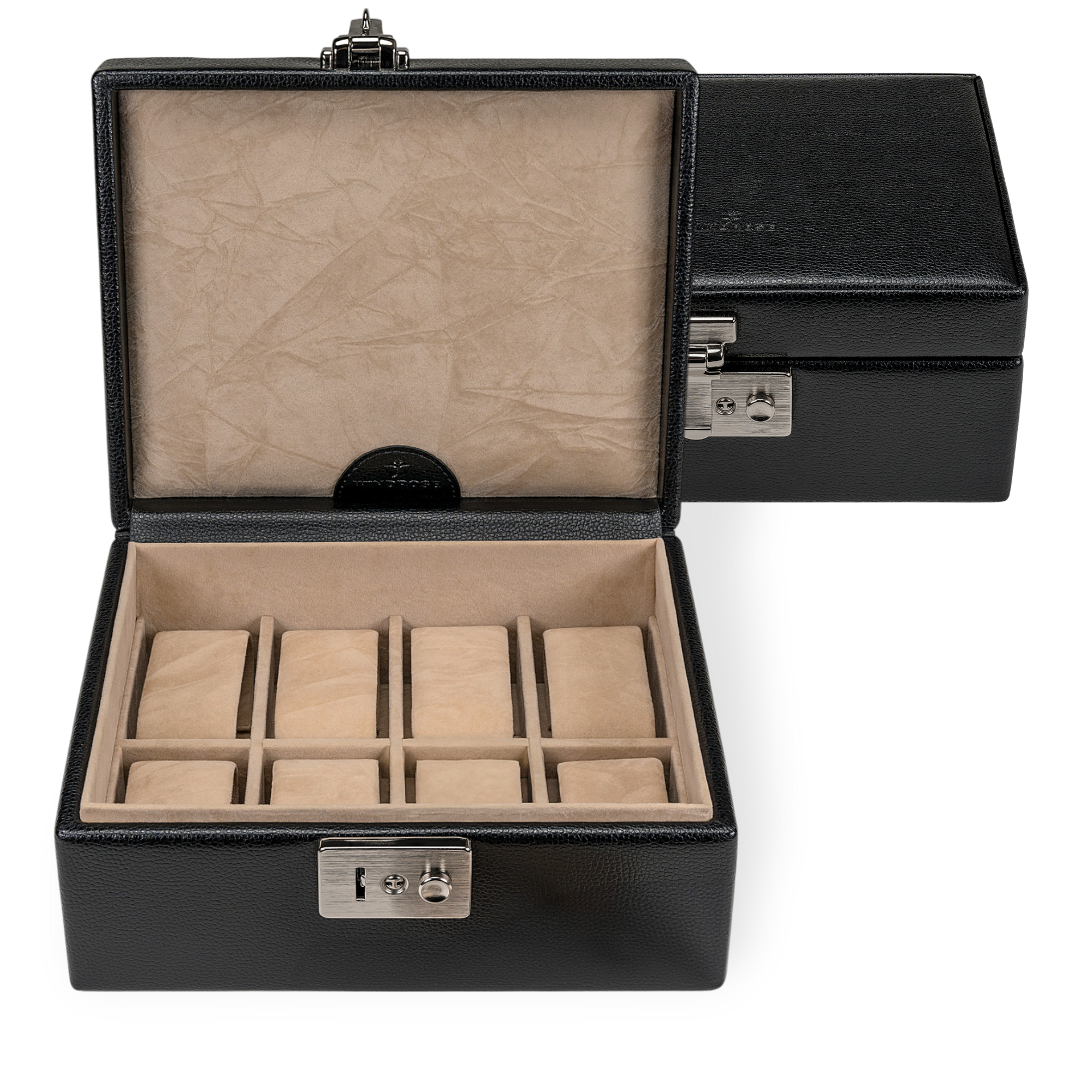 Uhrenkassette Beluga / schwarz (Leder)