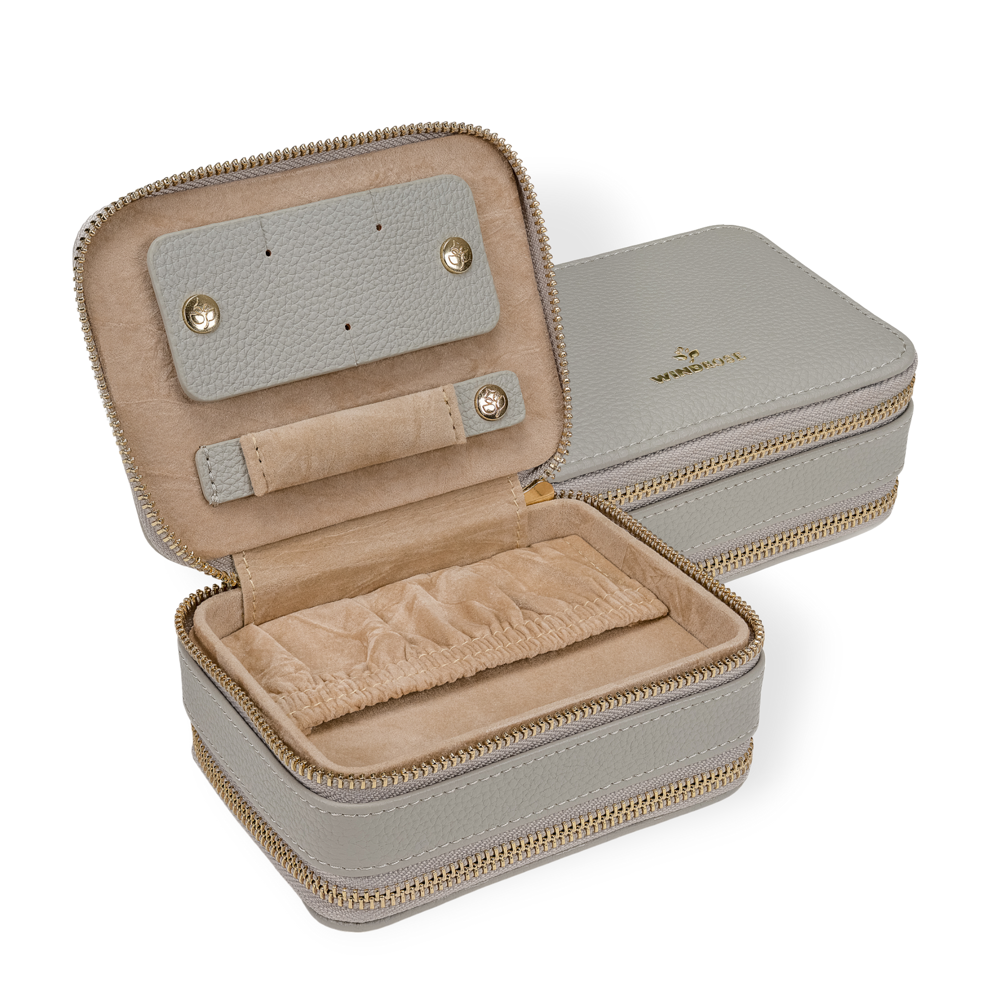 Jewelry case S with zipper Aurora / light grey