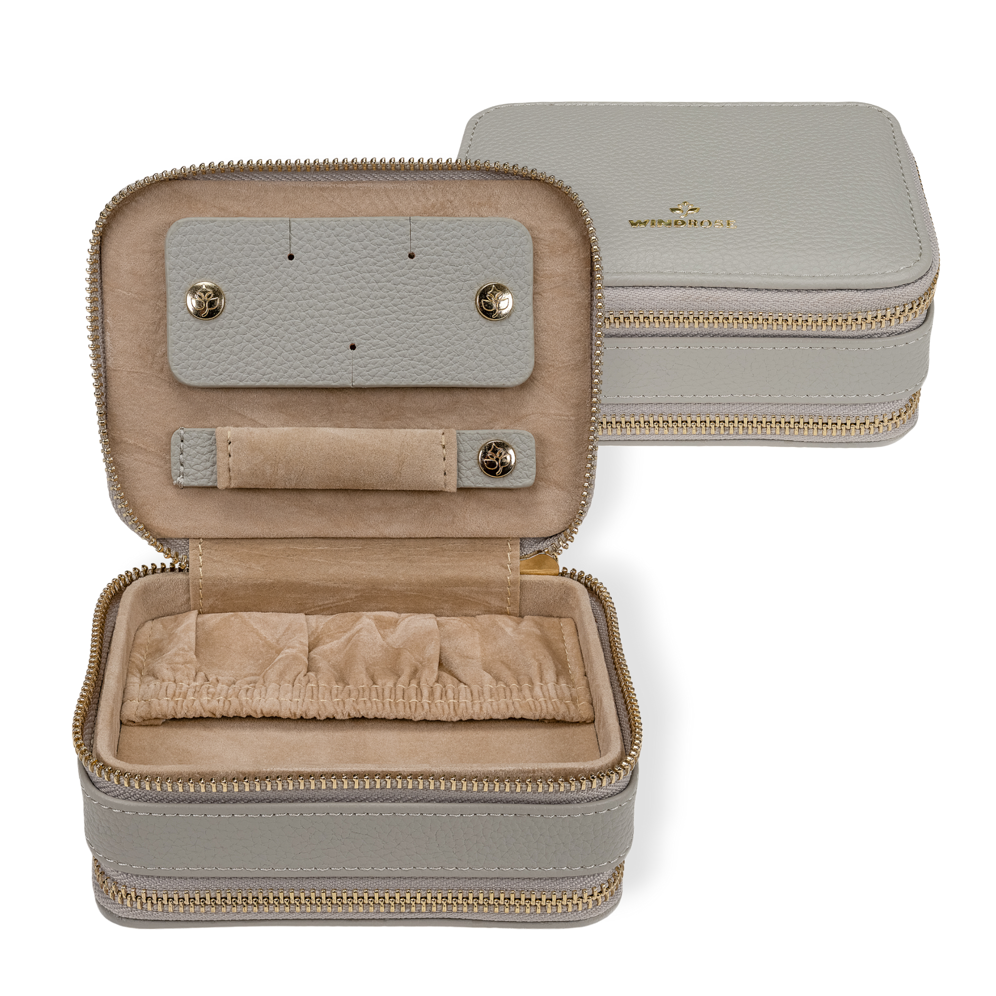 Jewelry case S with zipper Aurora / light grey