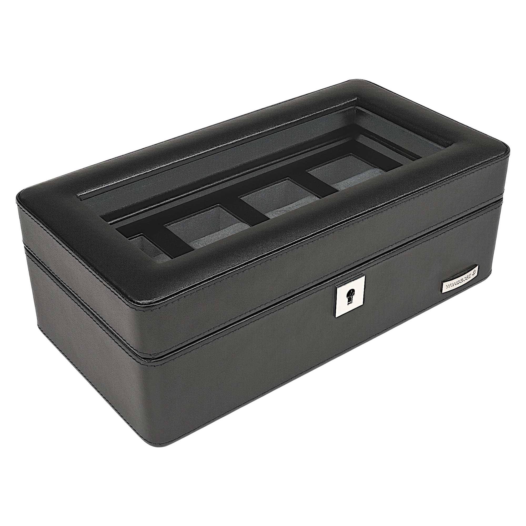 Uhrenetui für 4 Uhren Tempora / schwarz (Recyceltes Leder)