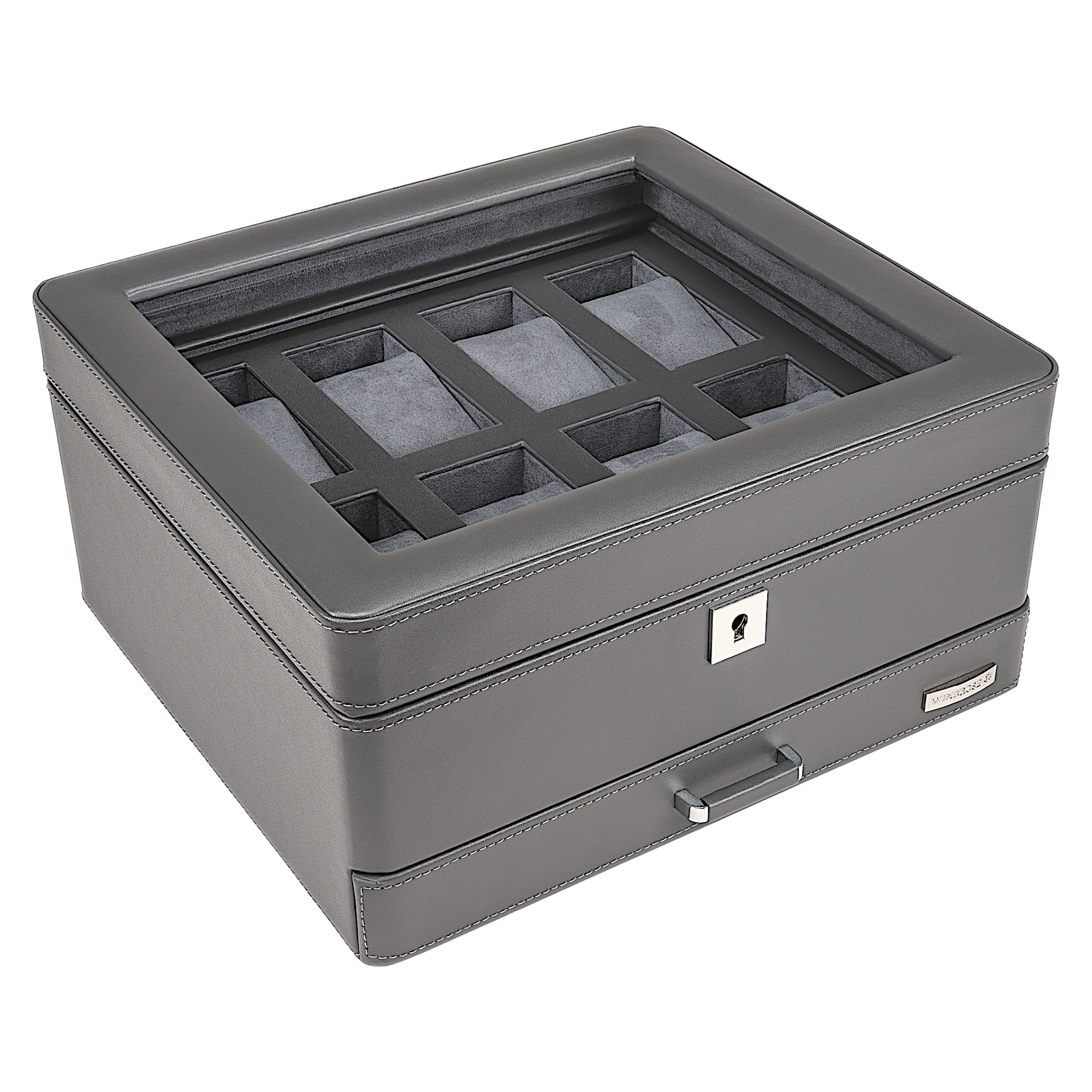 Uhrenetui für 8 Uhren Tempora / grau (Recyceltes Leder)