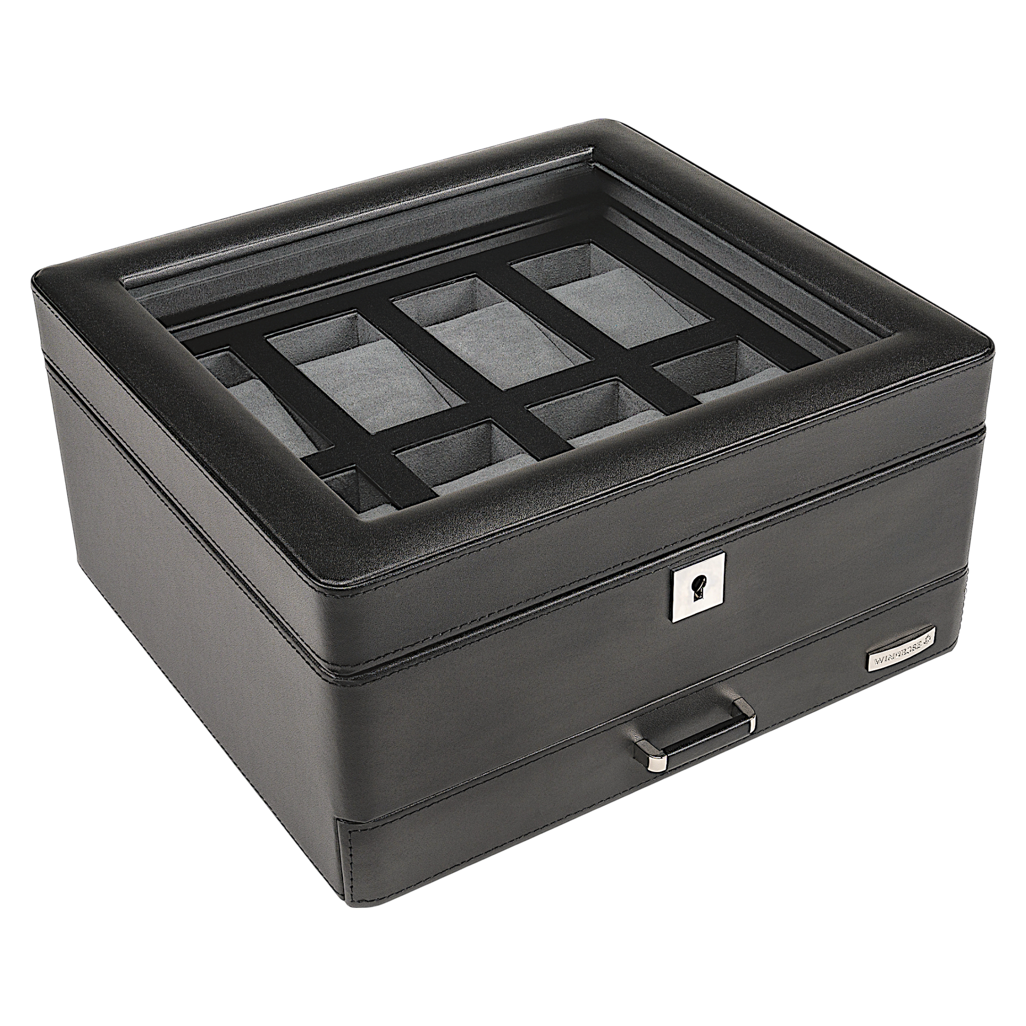 Uhrenetui für 8 Uhren Tempora / schwarz (Recyceltes Leder)