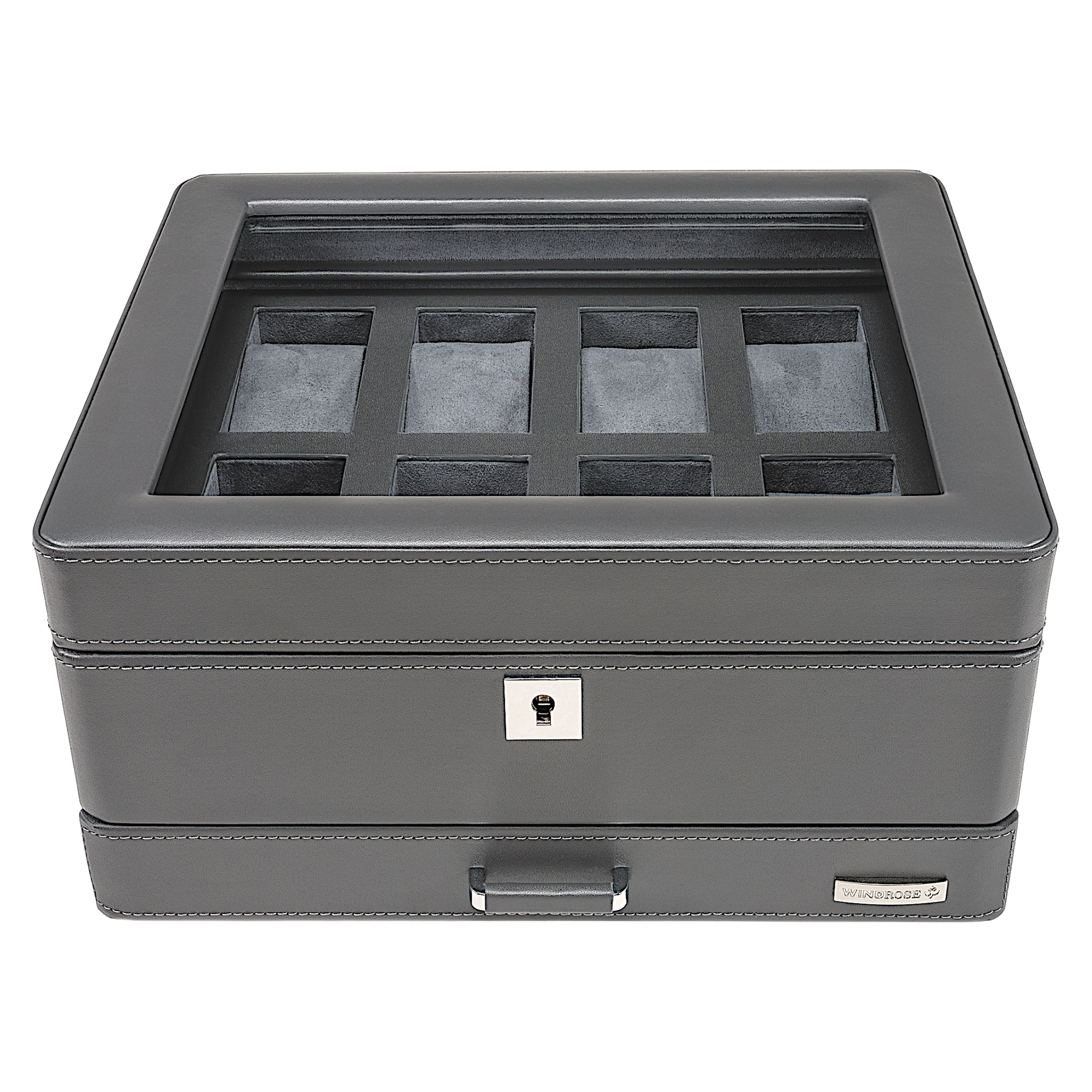 Uhrenetui für 8 Uhren Tempora / grau (Recyceltes Leder)