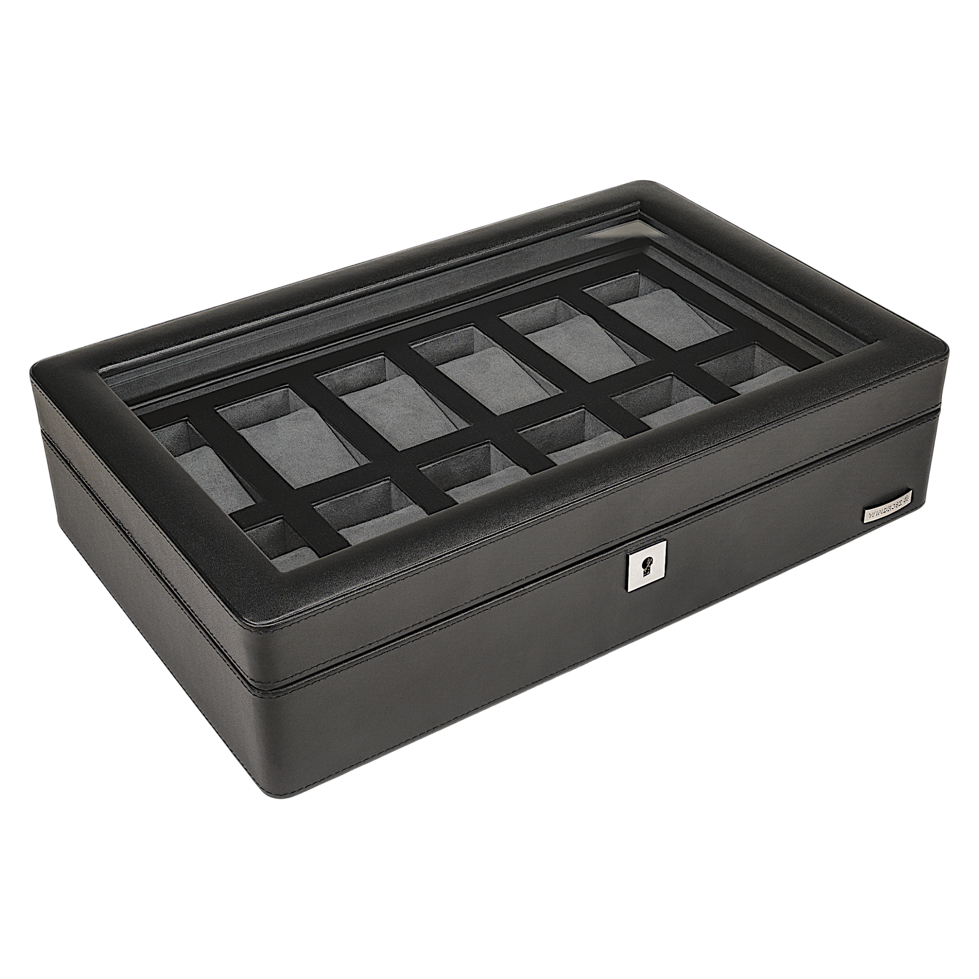 Uhrenetui für 12 Uhren Tempora / schwarz (Recyceltes Leder)