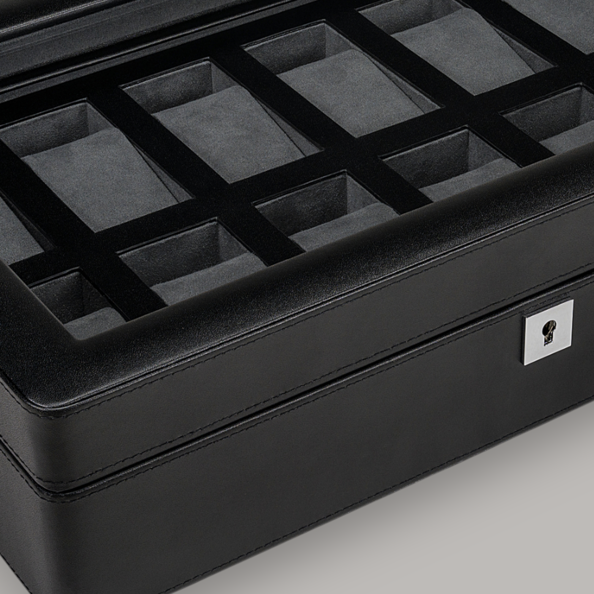 Uhrenetui für 12 Uhren Tempora / schwarz (Recyceltes Leder)