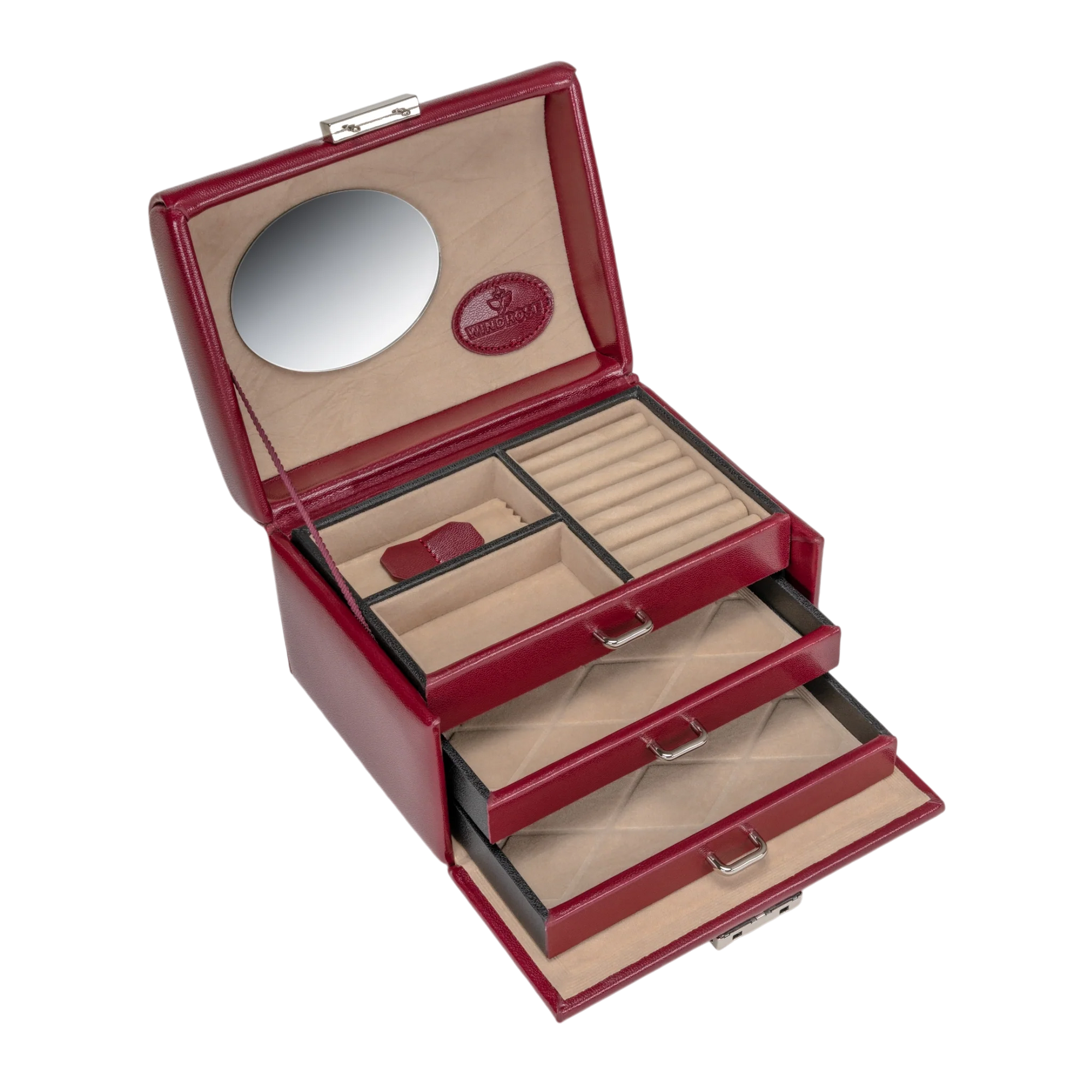 small jewelry case Merino / red