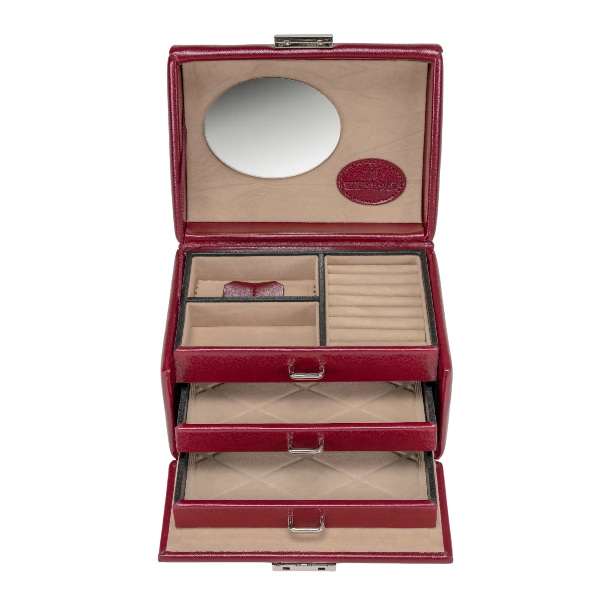 small jewelry case Merino / red