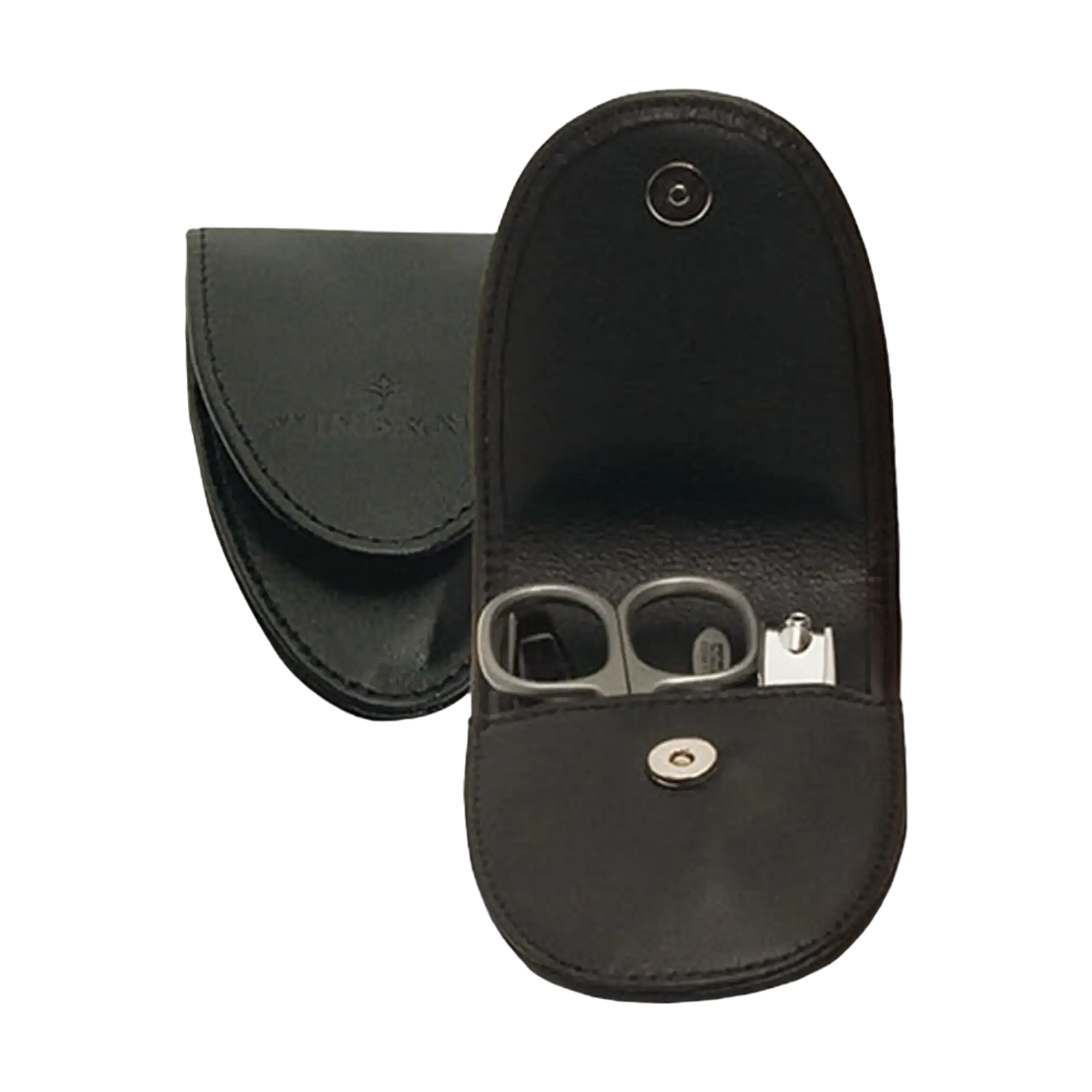 3-piece manicure case Nappa / black (full-grain leather)