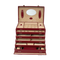 Schmuckkoffer XXL mit integrierter Schmucktasche Merino / rot