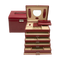 Schmuckkoffer mit integrierter Schmucktasche Merino / rot