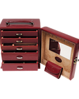 Schmuckkoffer mit integrierter Schmucktasche Merino / rot