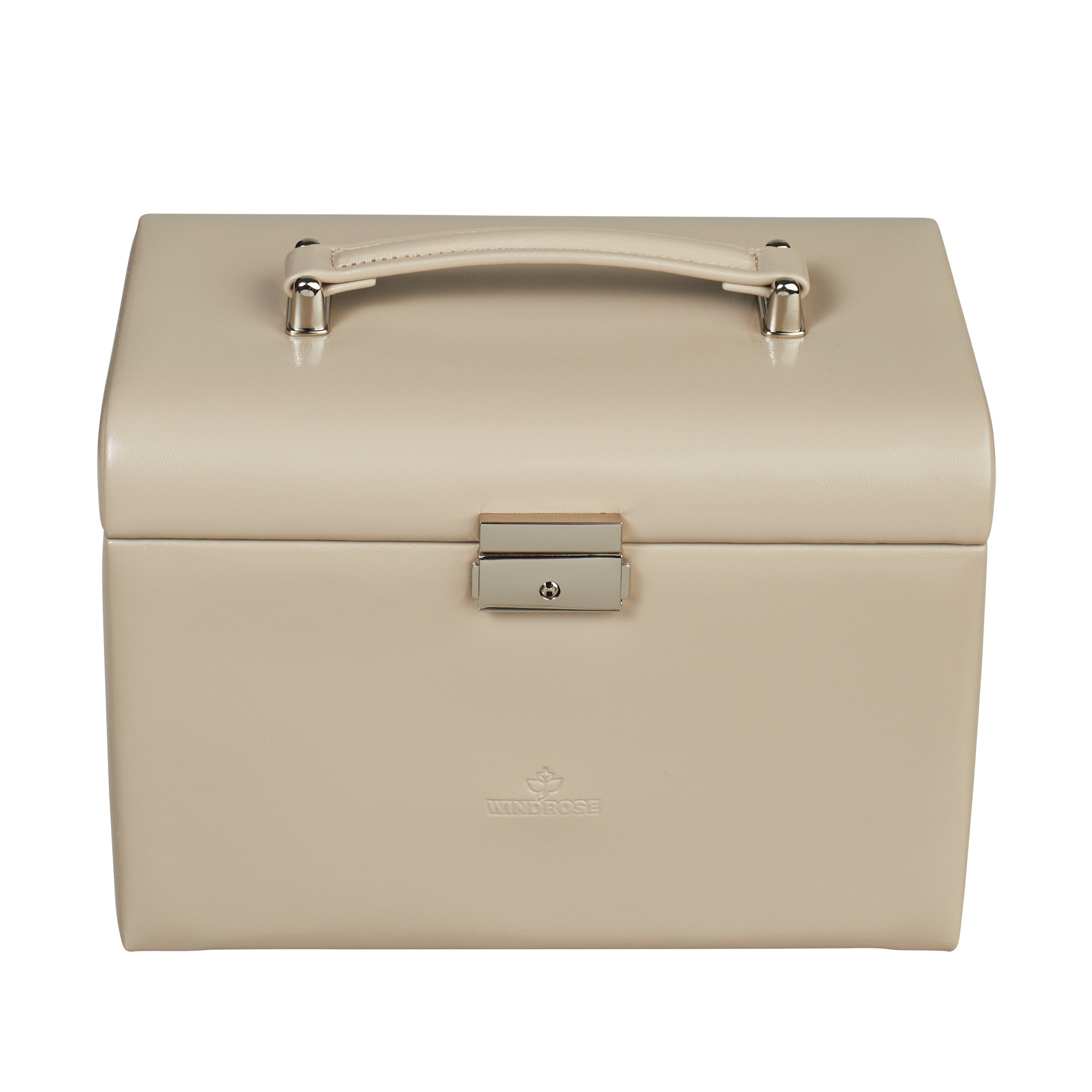 Windrose Uhrenkassette Beluga Schwarz - Leder Watch Box Für 6 Uhren 18x14cm