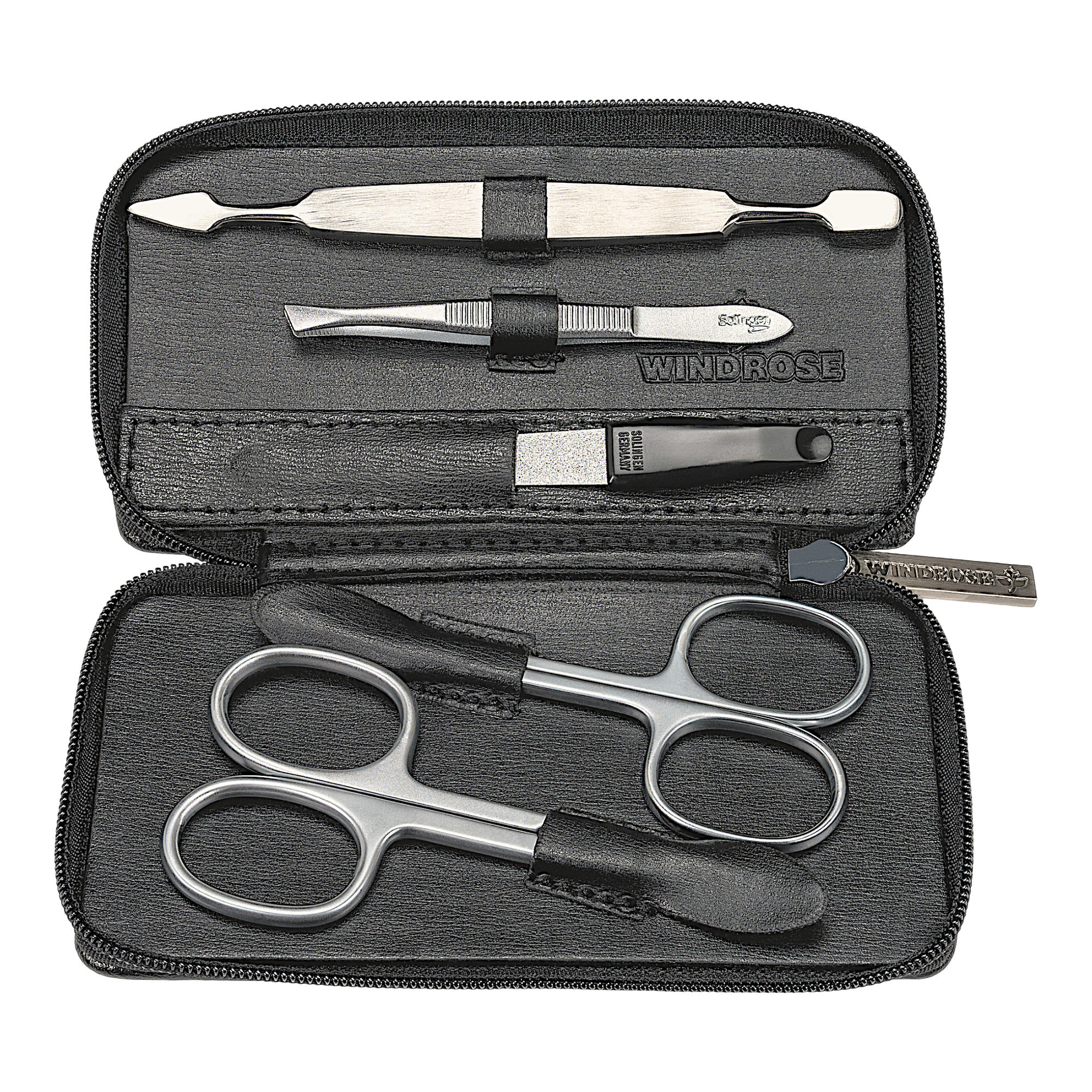 Astuccio per manicure da 5 pezzi Ambiance / nero (pelle)