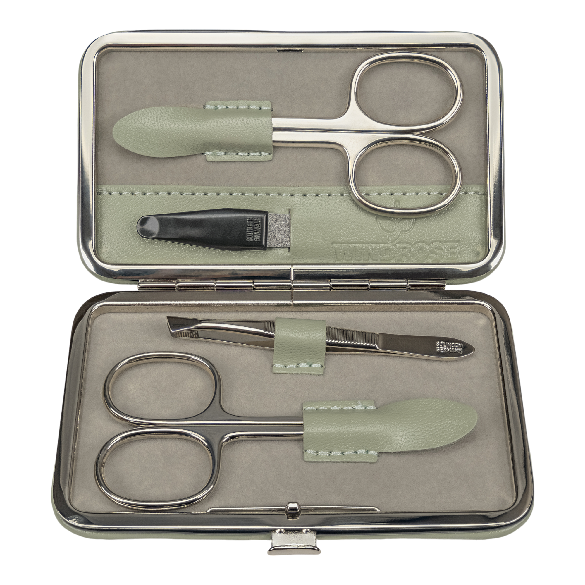 4-piece manicure case Merino Moda / sage