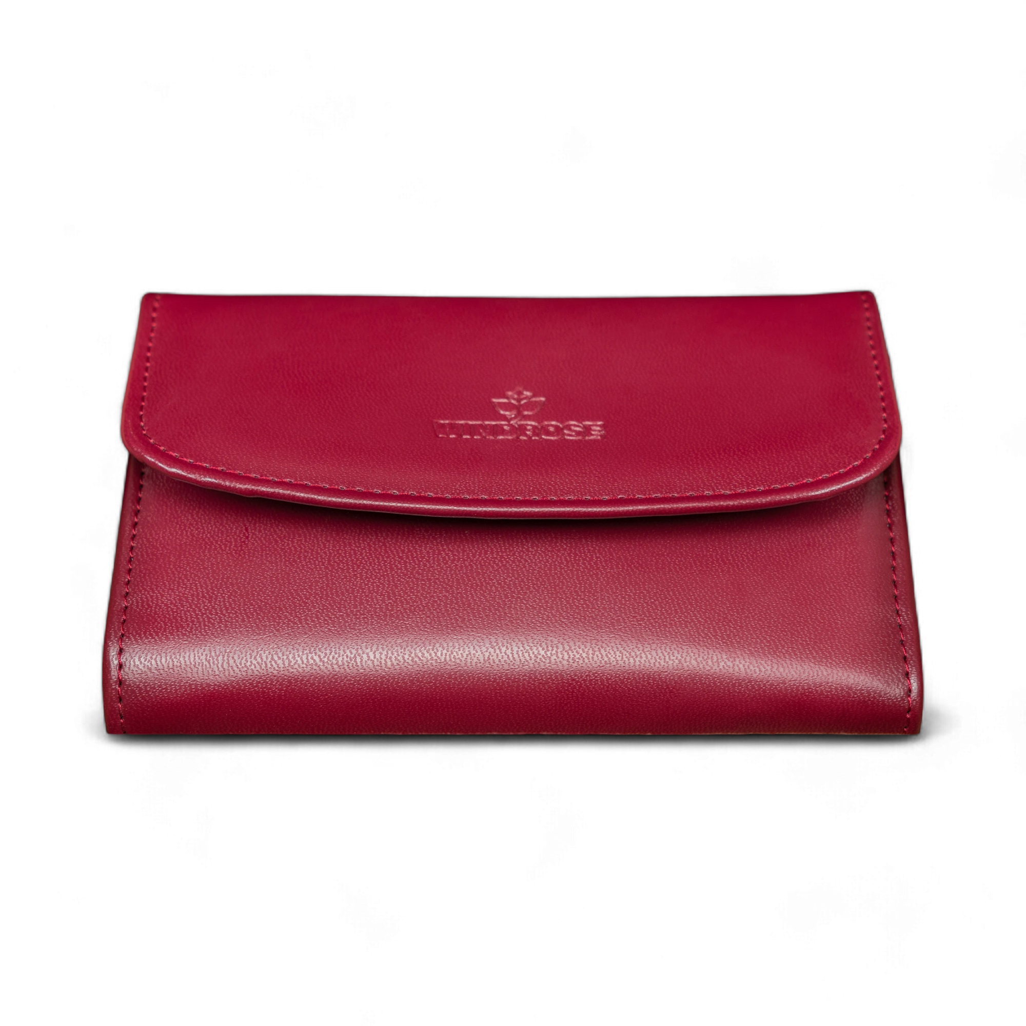 Coffret à bijoux/montres avec pochette à bijoux intégrée Mérinos / rouge