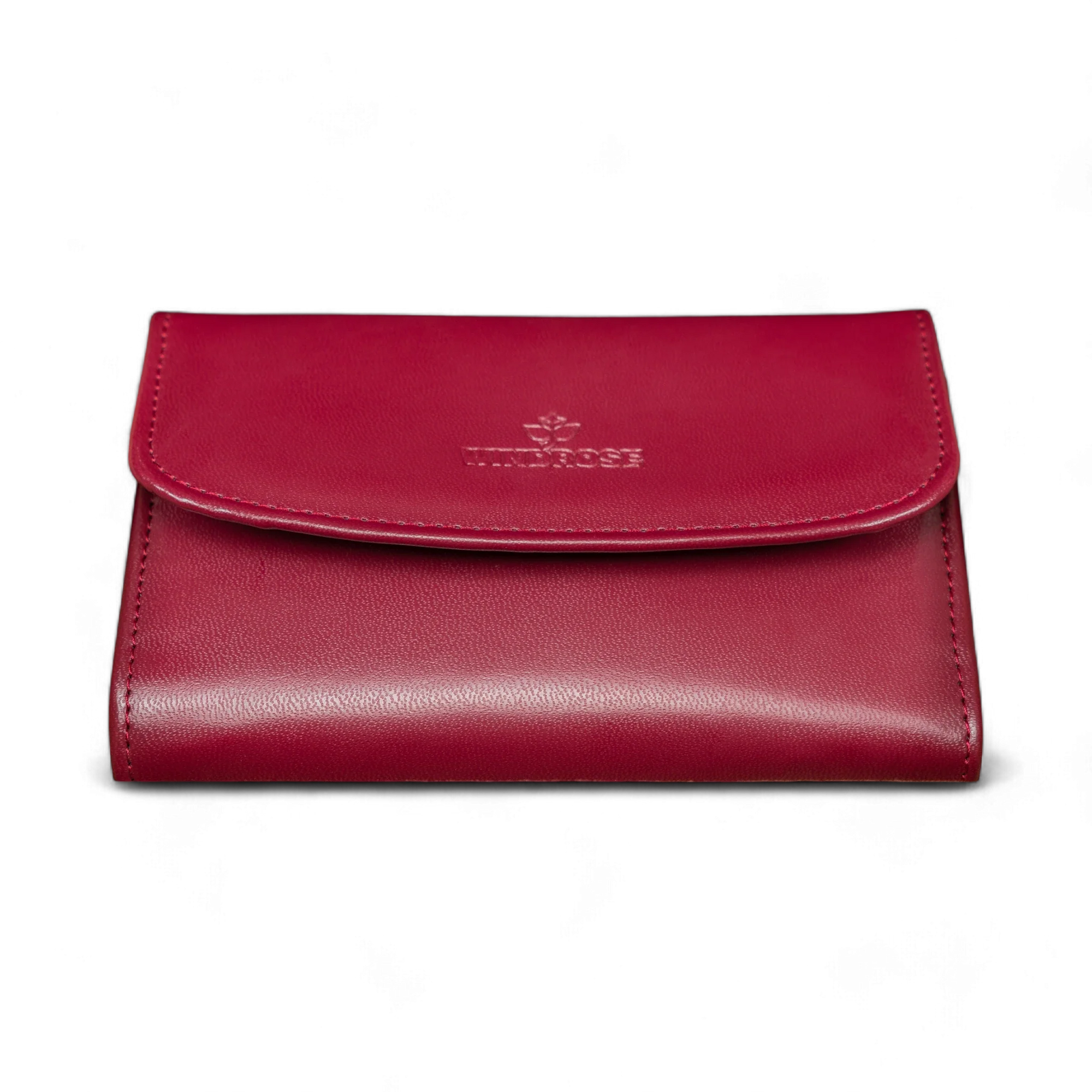 Coffret à bijoux/montres avec pochette à bijoux intégrée Mérinos / rouge