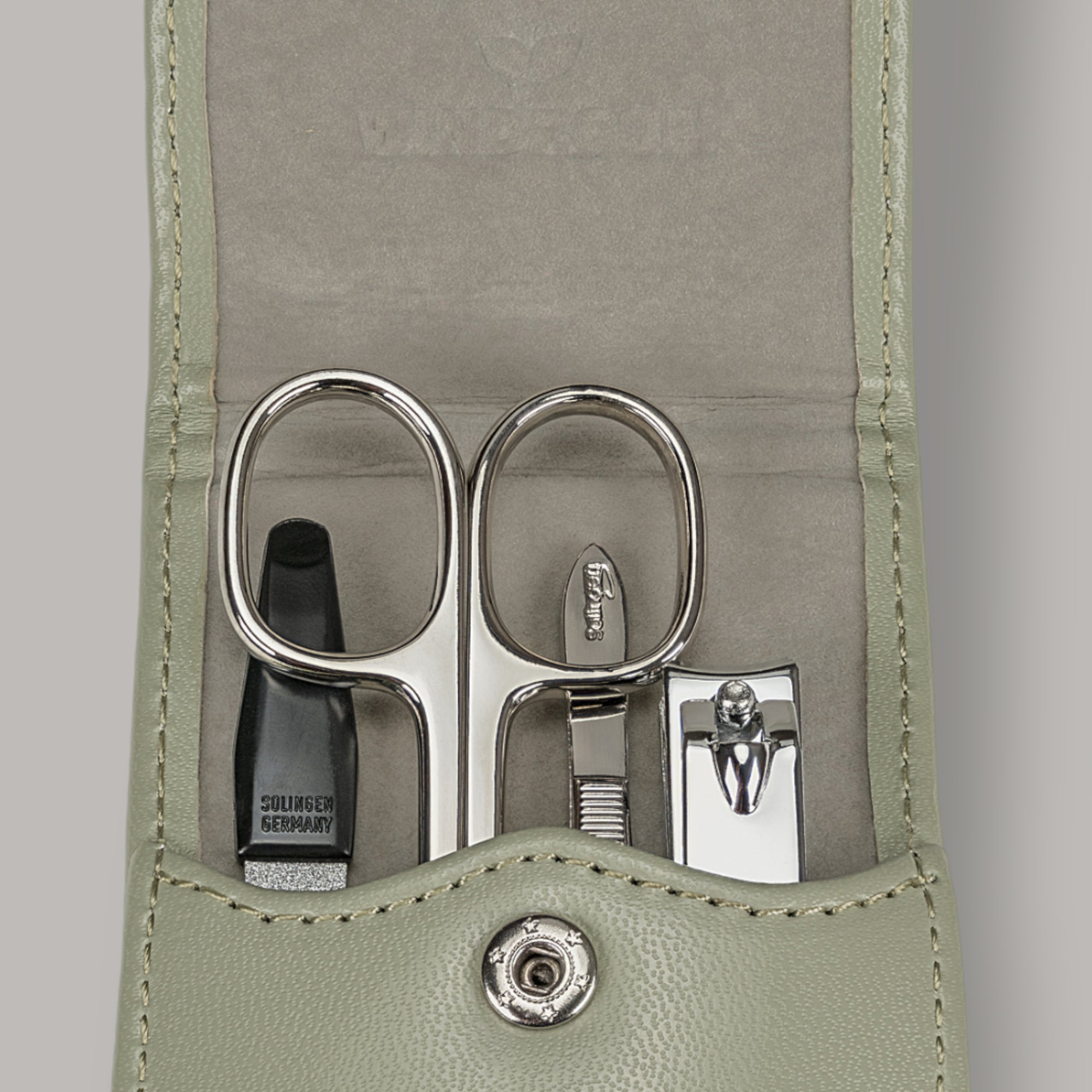 Trousse de manucure 4 pièces Merino Moda / sauge