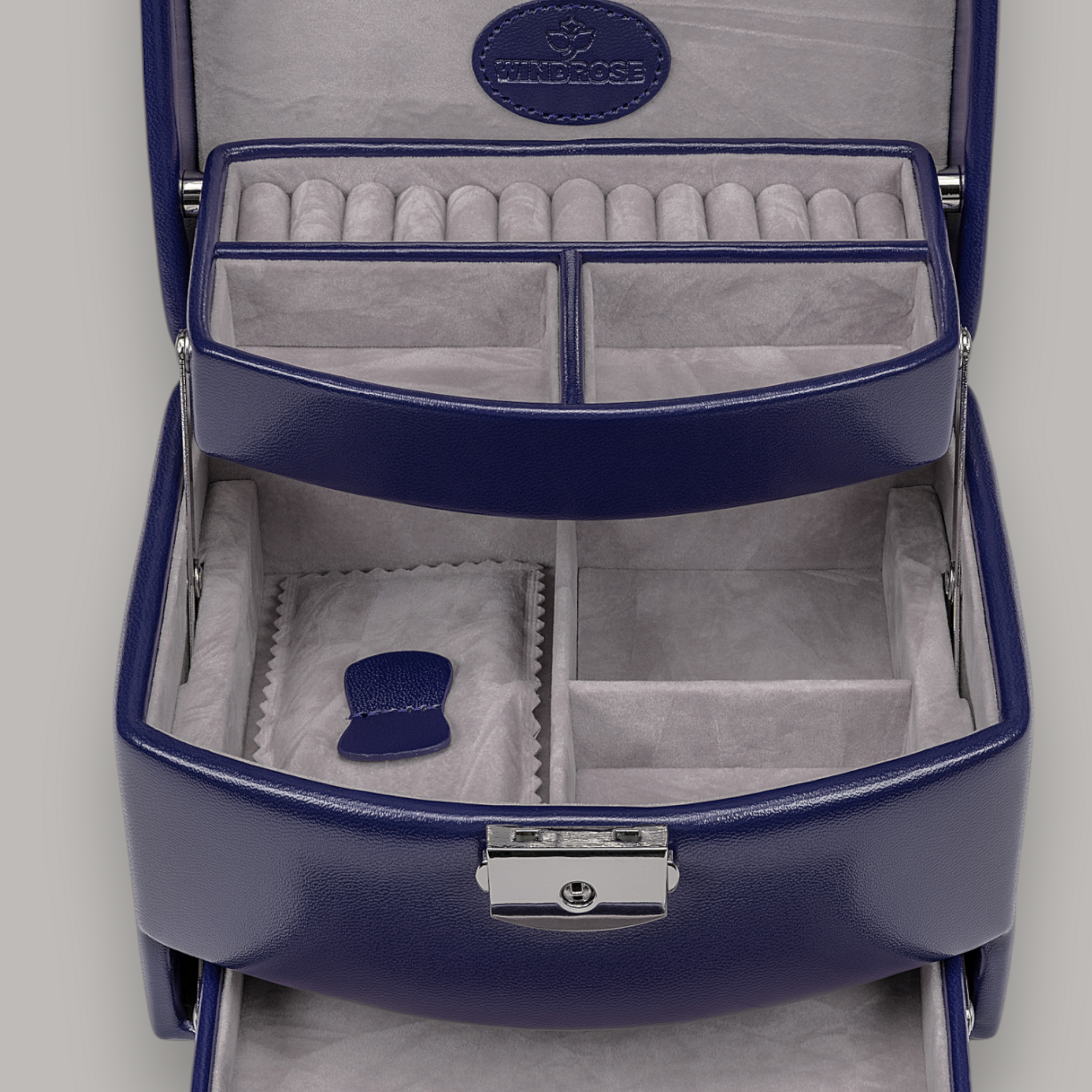 Automatic jewelry case Merino Moda / dark blue