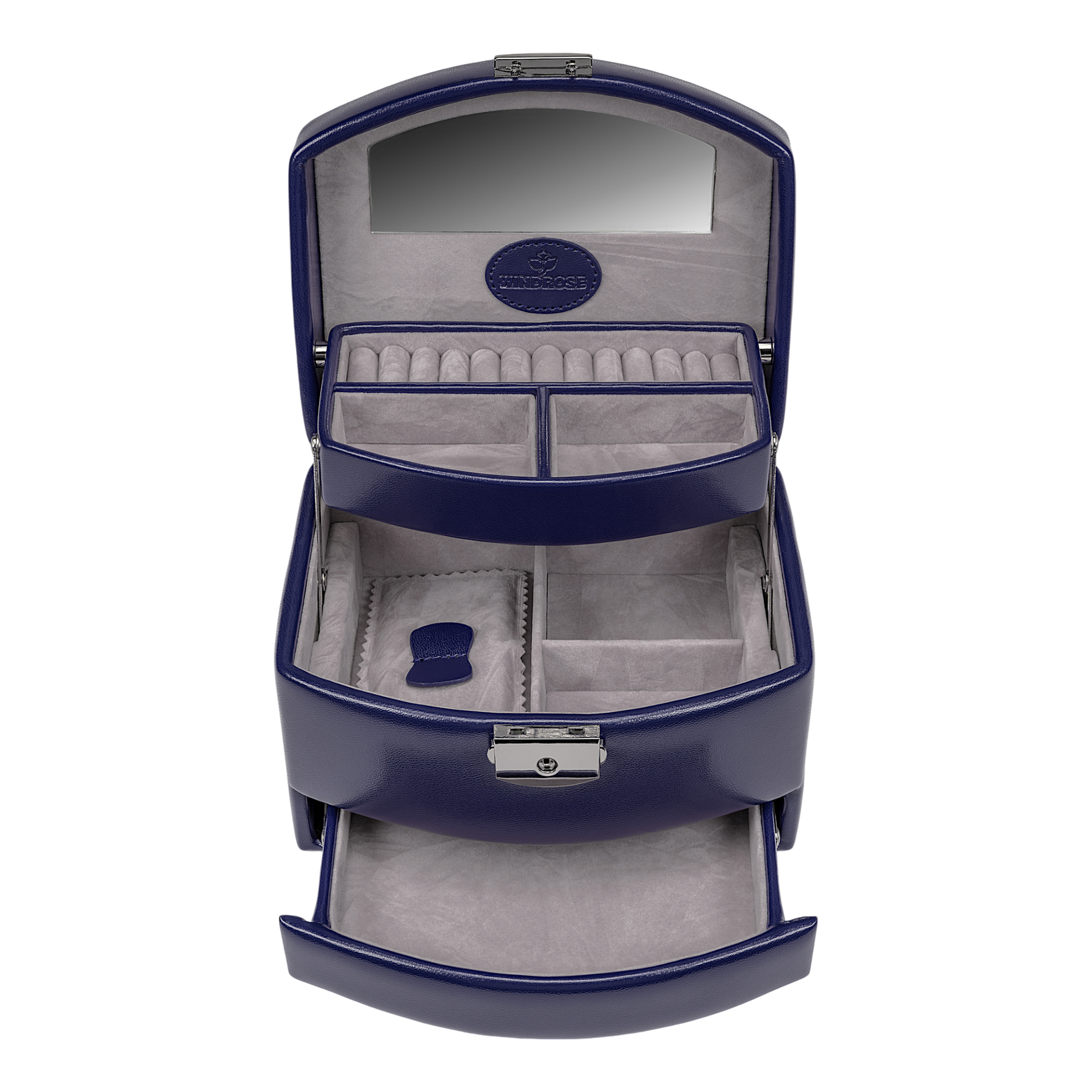 Automatic jewelry case Merino Moda / dark blue