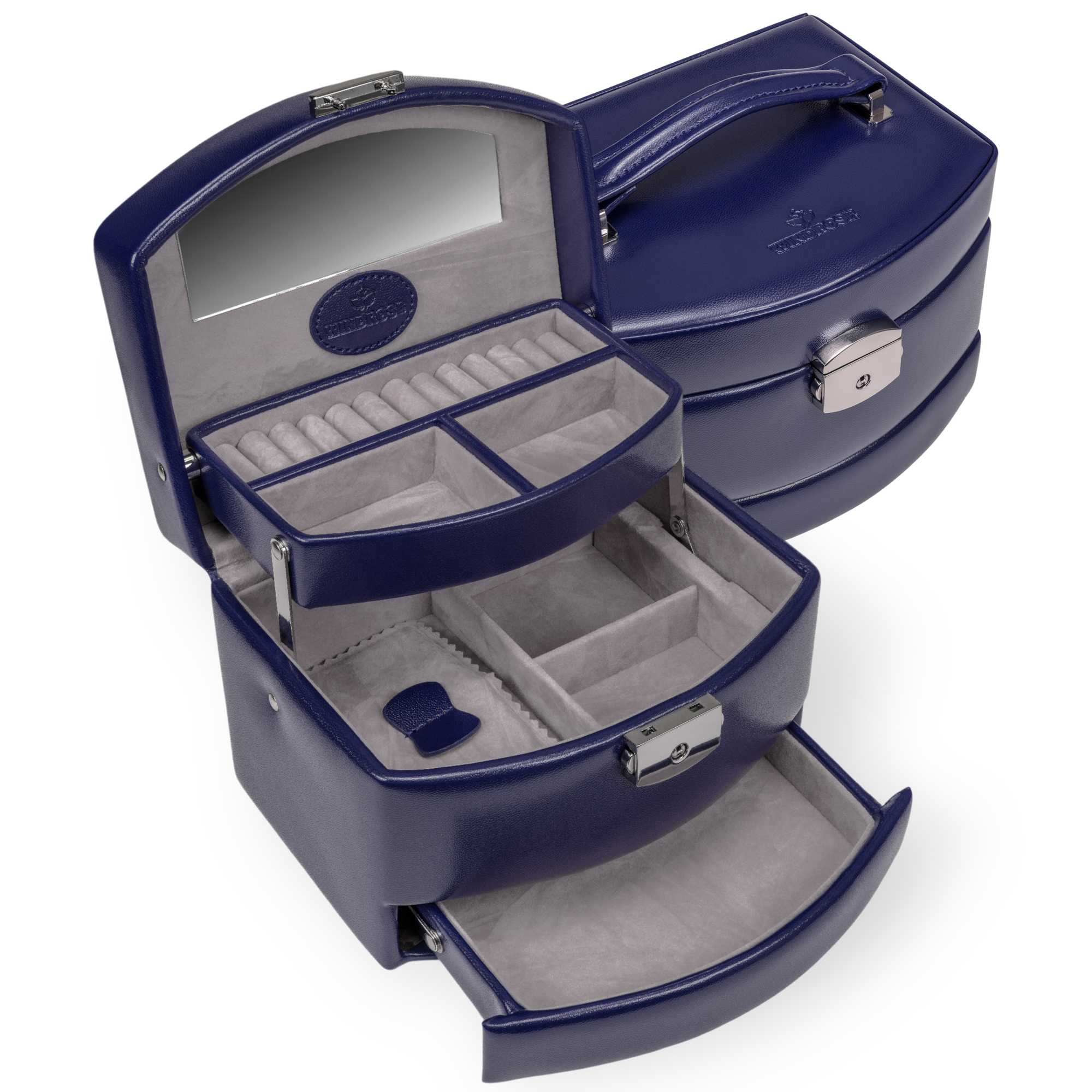 Automatic jewelry case Merino Moda / dark blue