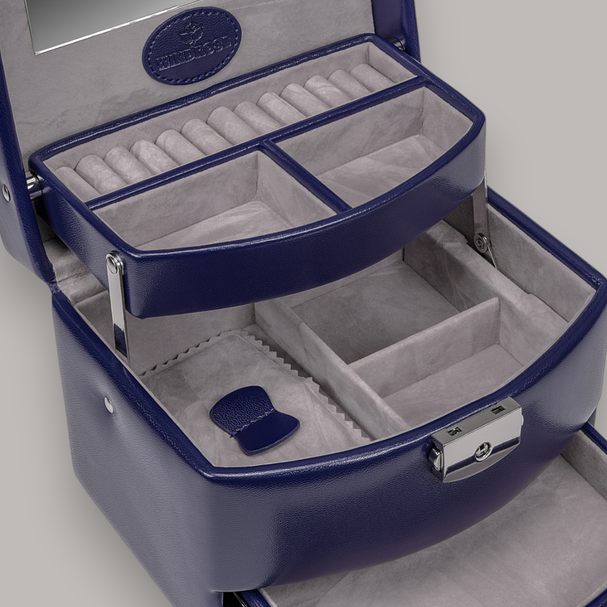 Automatic jewelry case Merino Moda / dark blue