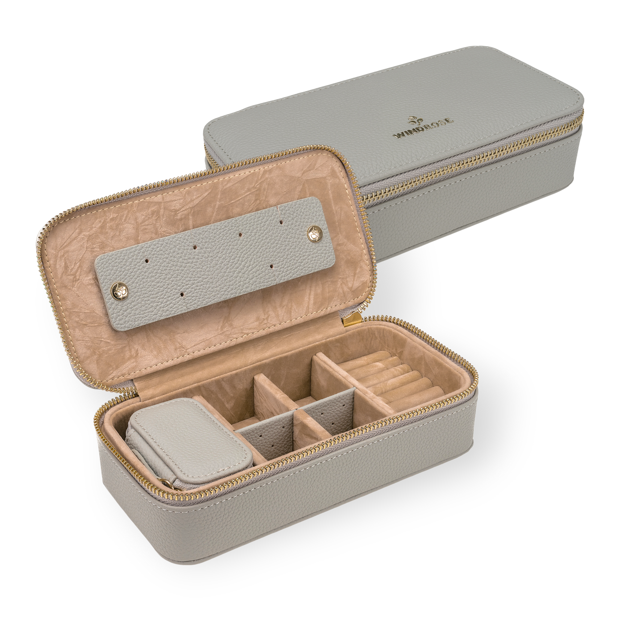 Jewelry case M with zipper Aurora / light grey