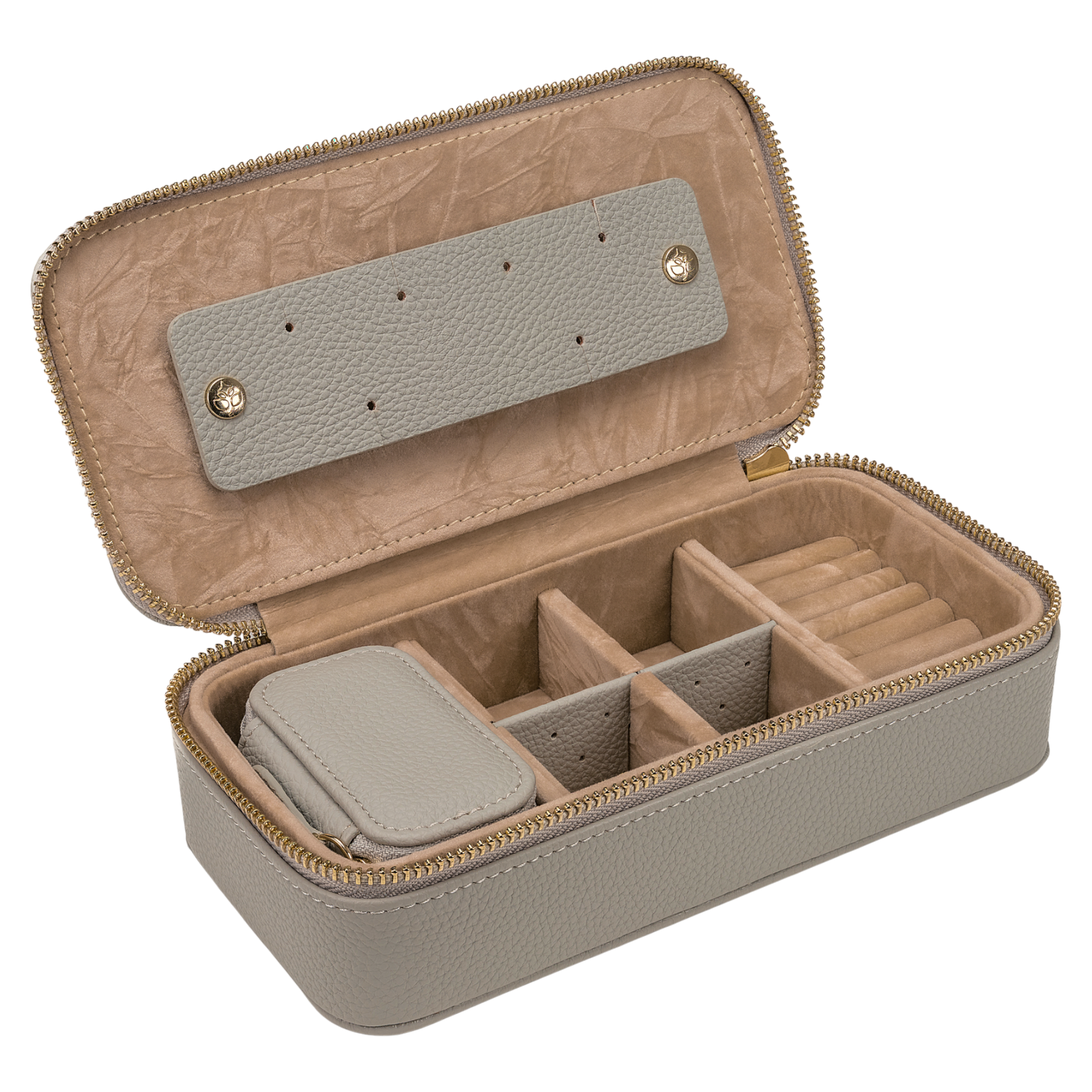 Jewelry case M with zipper Aurora / light grey